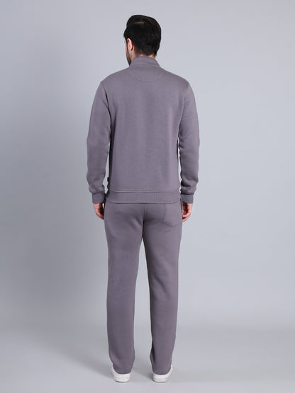 Stylox Men’s Solid Tracksuit Set with Zip-Up Jacket &amp; Joggers – Winter Athleisure Wear