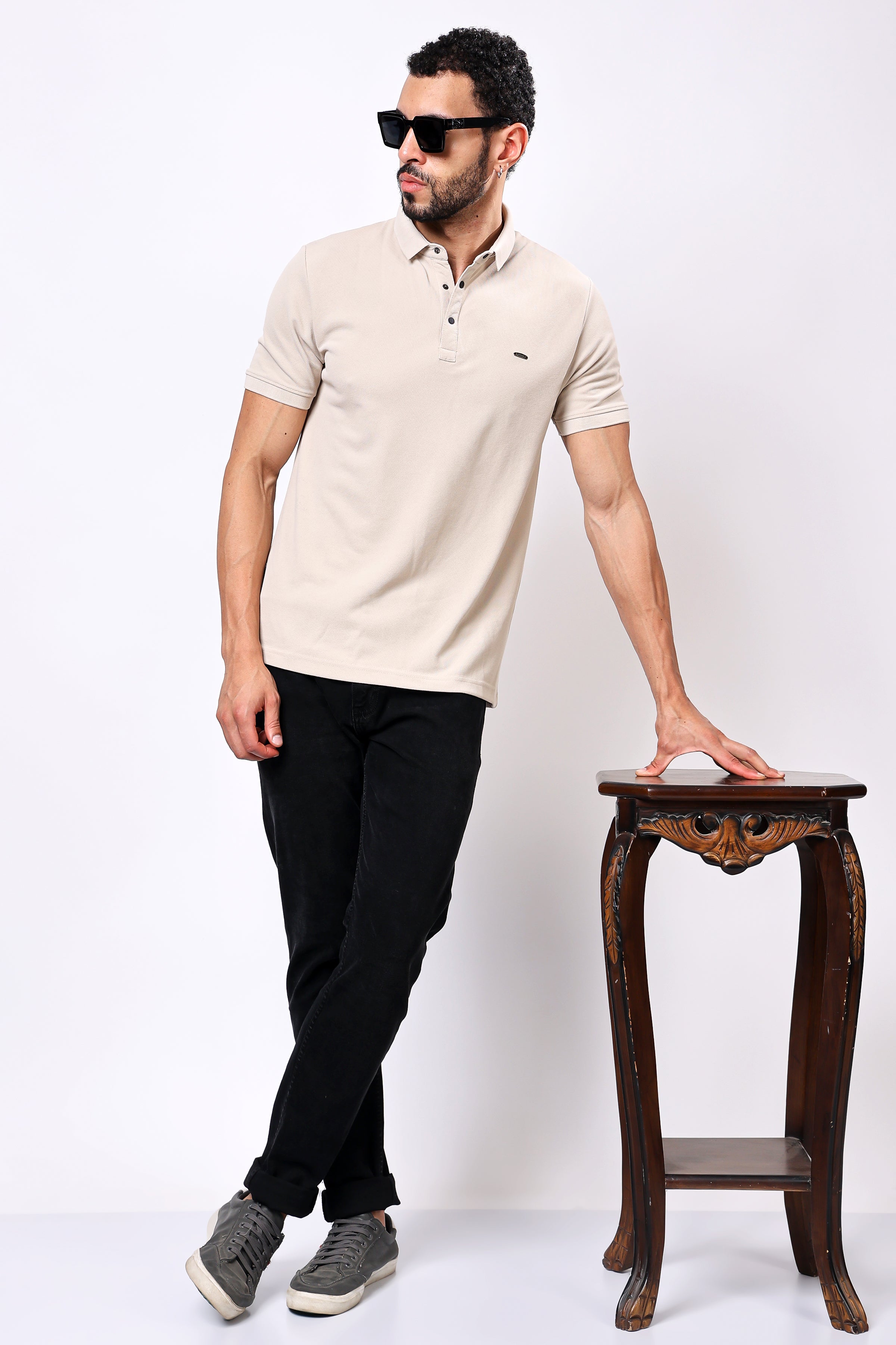 Stylox Solid Polo T-Shirt For Men - Stylox