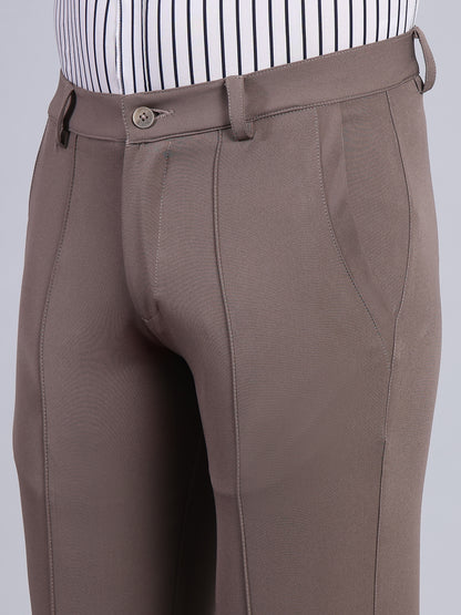Stylox Men’s Comfort Fit Korean Trousers – Premium Office Wear Pants-Dark Beige - Stylox