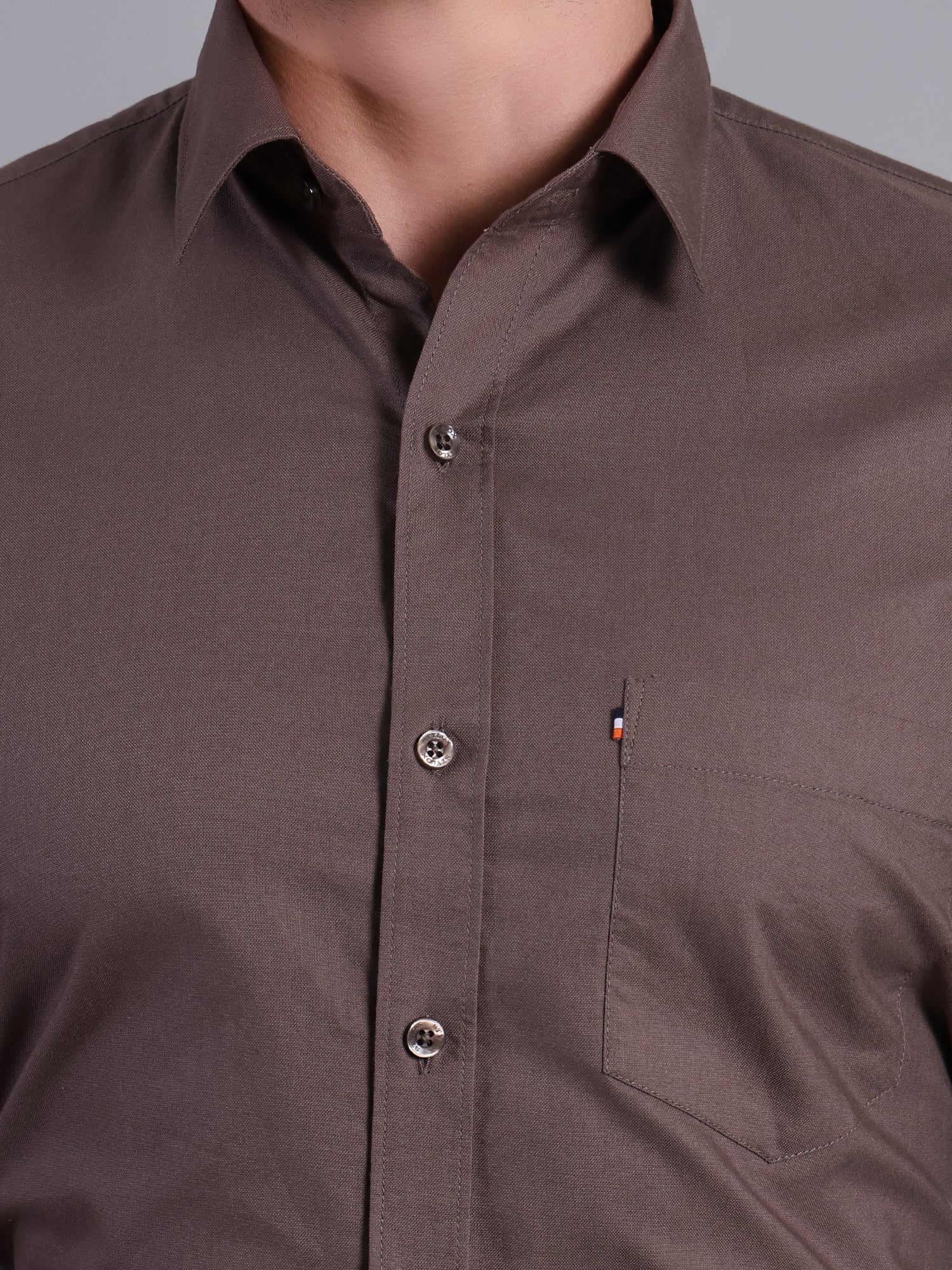 Stylox Men’s Regular Fit Solid Oxford Casual Shirt-Taupe - Stylox