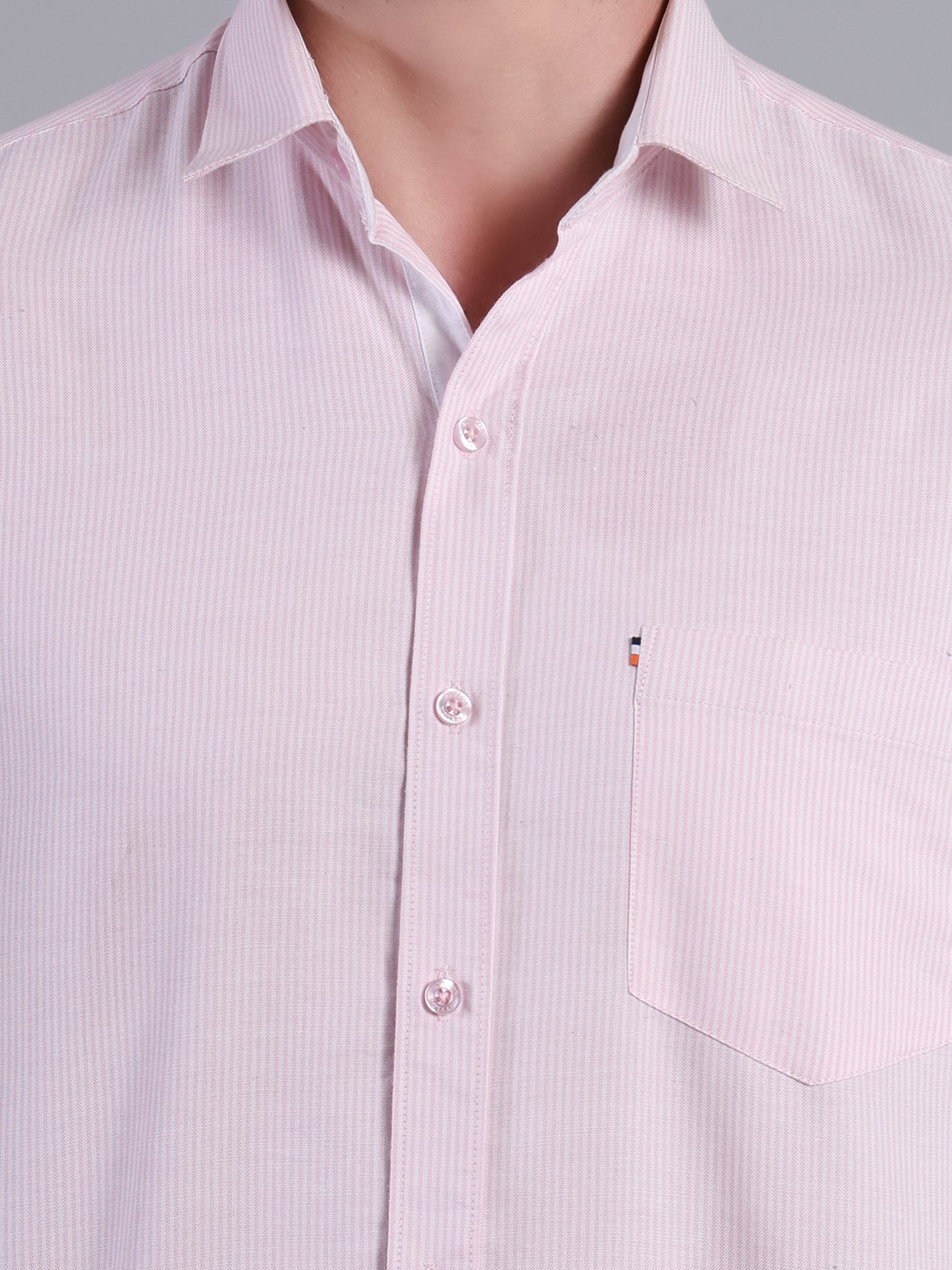 Stylox Men’s Green Striped Casual Shirt | Regular Fit Cotton Shirt for Men-Pink - Stylox