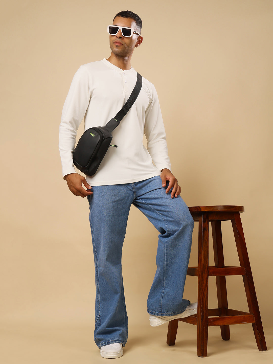Stylox Men’s Henley Neck Full Sleeve Solid T-Shirt – Casual & Stylish Everyday Wear - Stylox