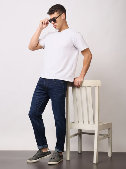 Stylox Men’s Ankle Fit Washed Jeans | Stretchable Denim Jeans for Men | Stylish Tapered Fit Casual Jeans for Trendy Everyday Look