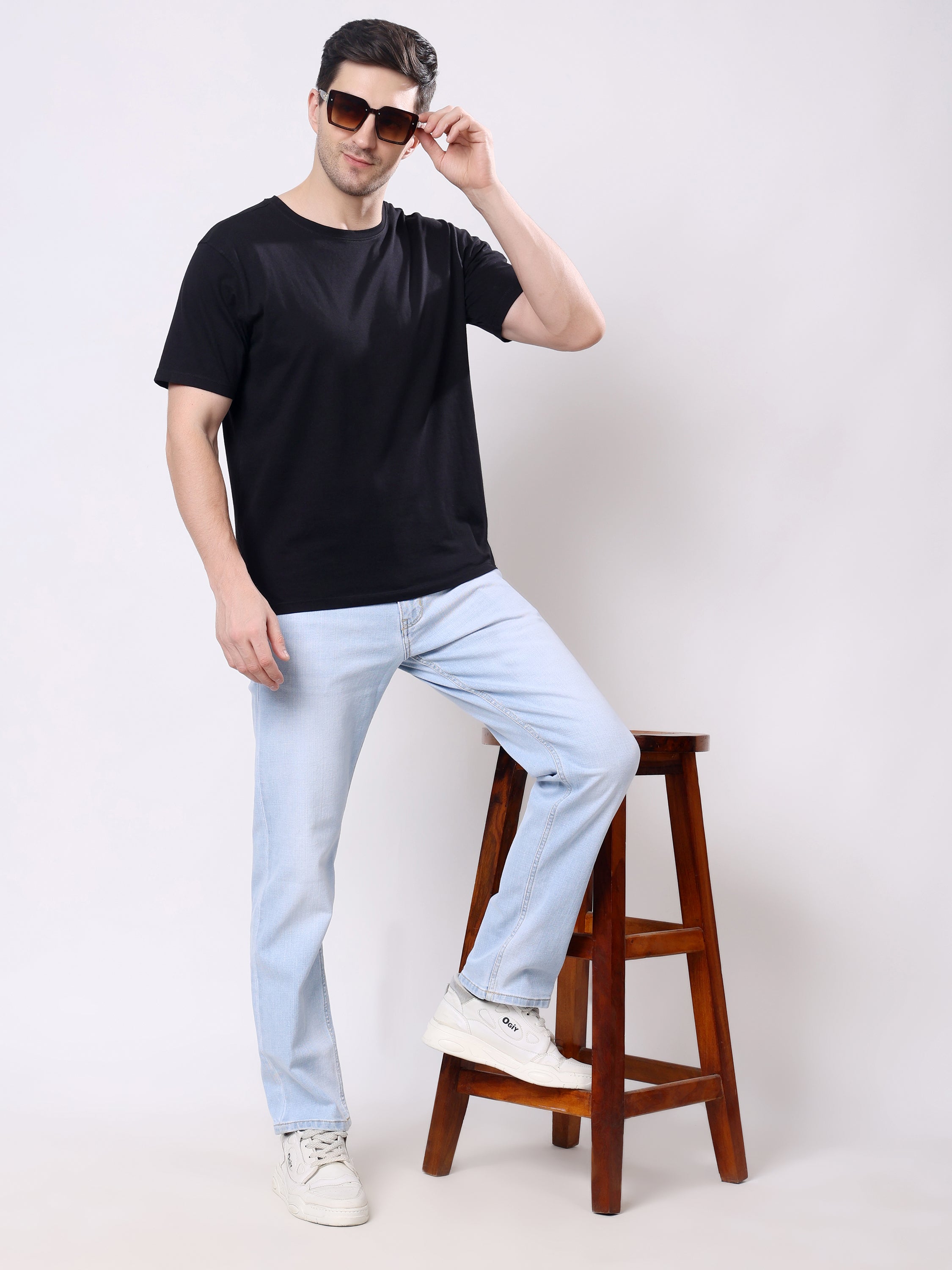 Stylox Men’s Stretchable Slim Fit Mid-Rise Casual Denim Jeans - Stylox