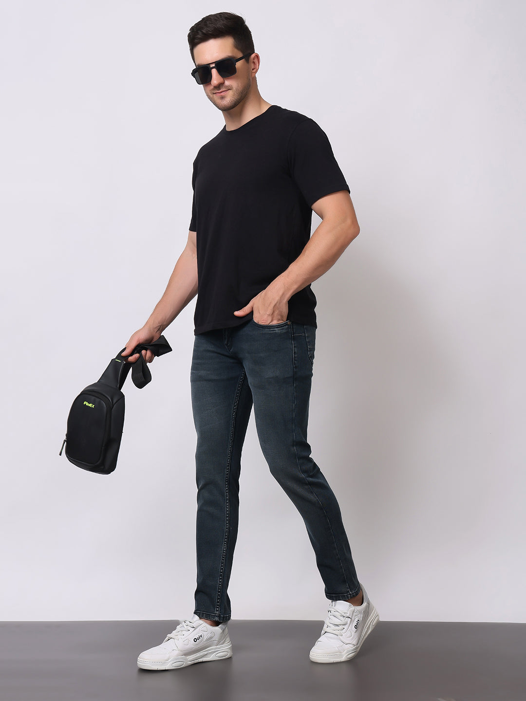 Stylox Men’s Slim Fit Solid Jeans | Stretchable Plain Denim Jeans for Men | Classic Mid-Rise Slim Fit Jeans for Smart Casual Wear