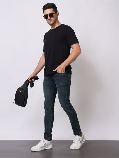 Stylox Men’s Slim Fit Solid Jeans | Stretchable Plain Denim Jeans for Men | Classic Mid-Rise Slim Fit Jeans for Smart Casual Wear