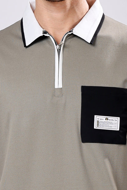 Stylox Men’s Polo Neck Solid T-Shirt with Single Pocket – Classic Style, Comfortable &amp; Smart Casual Wear