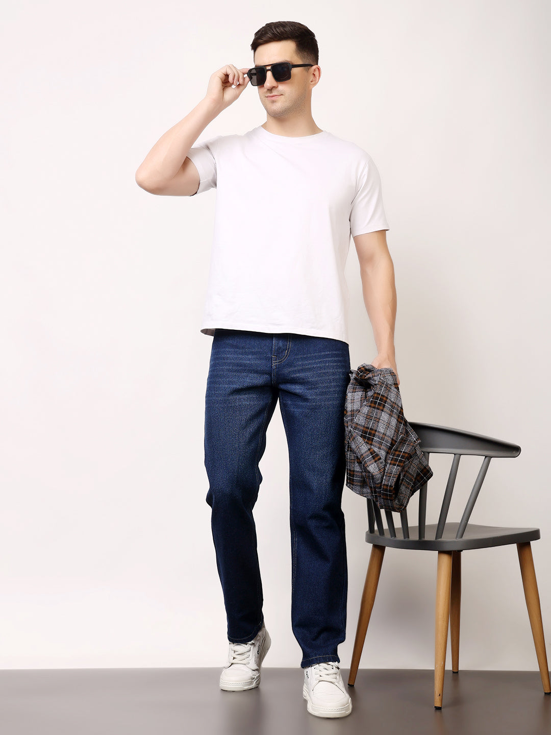 Stylox Men’s Relaxed Fit Solid Jeans | Comfortable Denim Casual Wear for Everyday Style (Dark Blue)