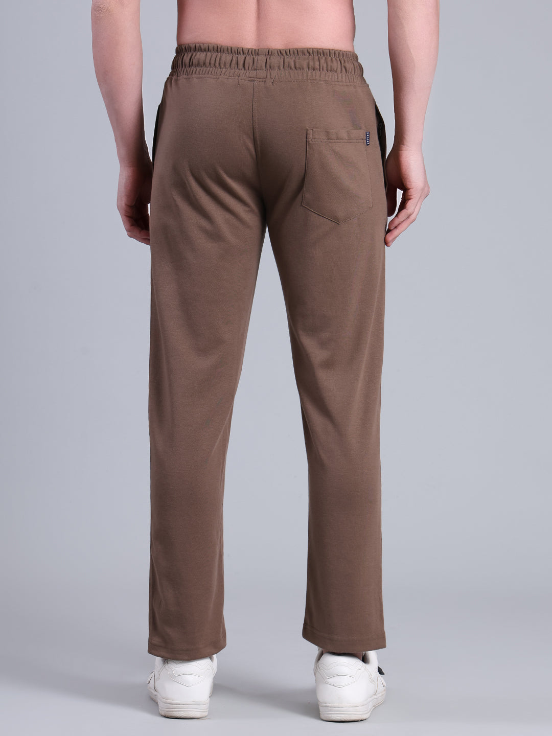 Stylox Men’s Slim Fit Stretchable Cotton Blend Trackpant with Elastic Waist & Drawstring (Brown) - Stylox