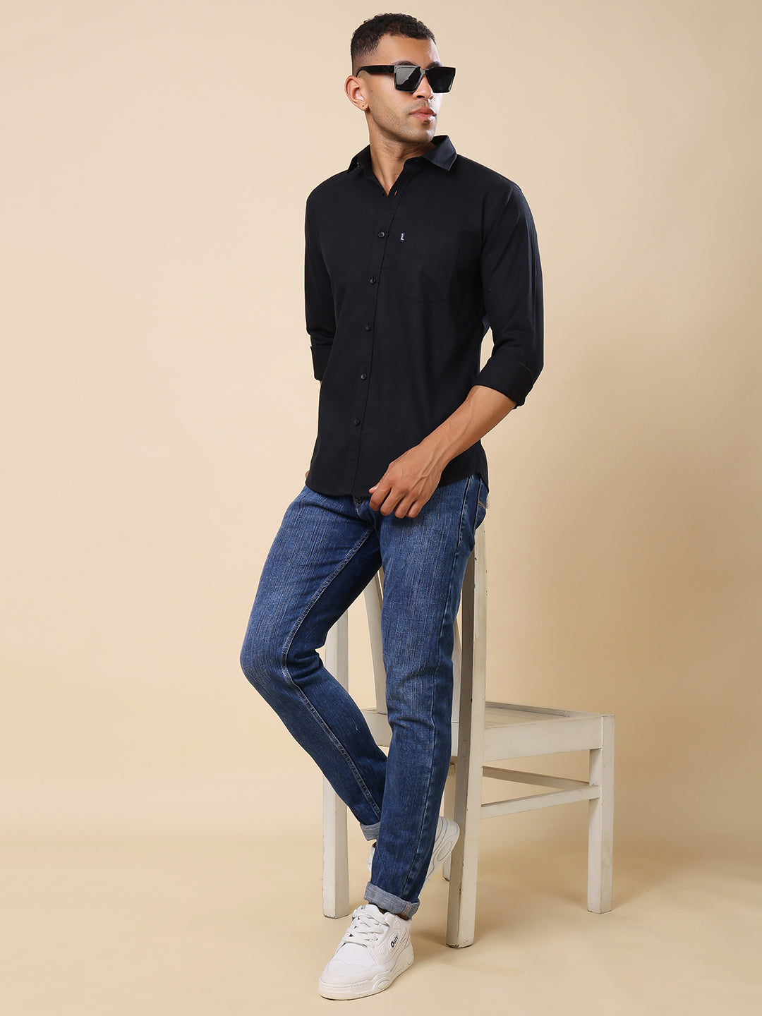 Stylox Men’s Regular Fit Oxford Full Sleeve Solid Shirt – Classic Elegance with Modern Comfort