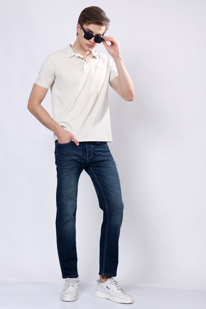 Stylox Men’s Mid-Rise Comfort Fit Stretchable Greenish Blue Denim Jeans - Stylox