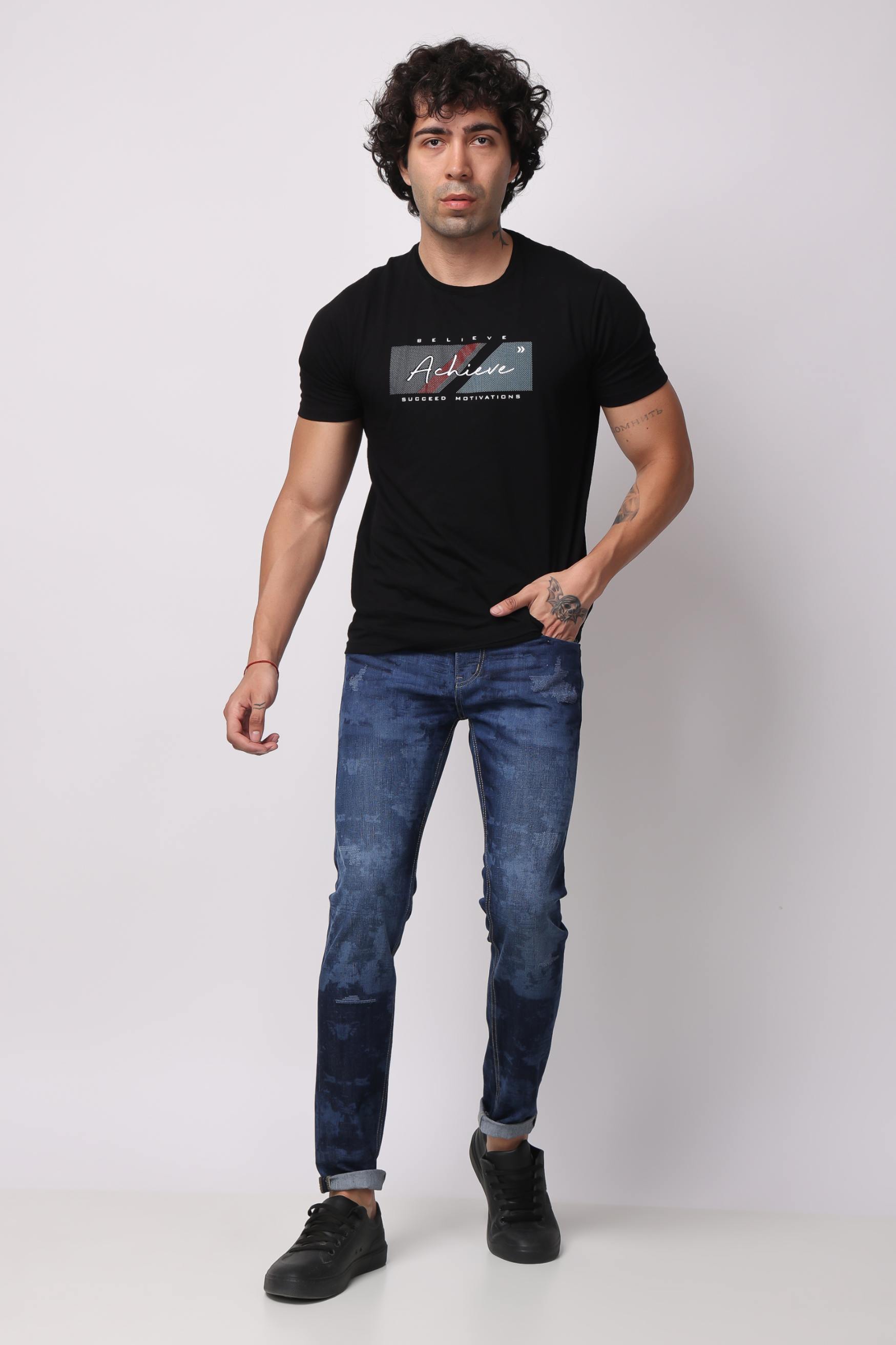 Stylox Men Ankle Fit Denim Jeans - Mid-rise with tapered ankle | Mid Blue |  - 5240-10724 - Stylox