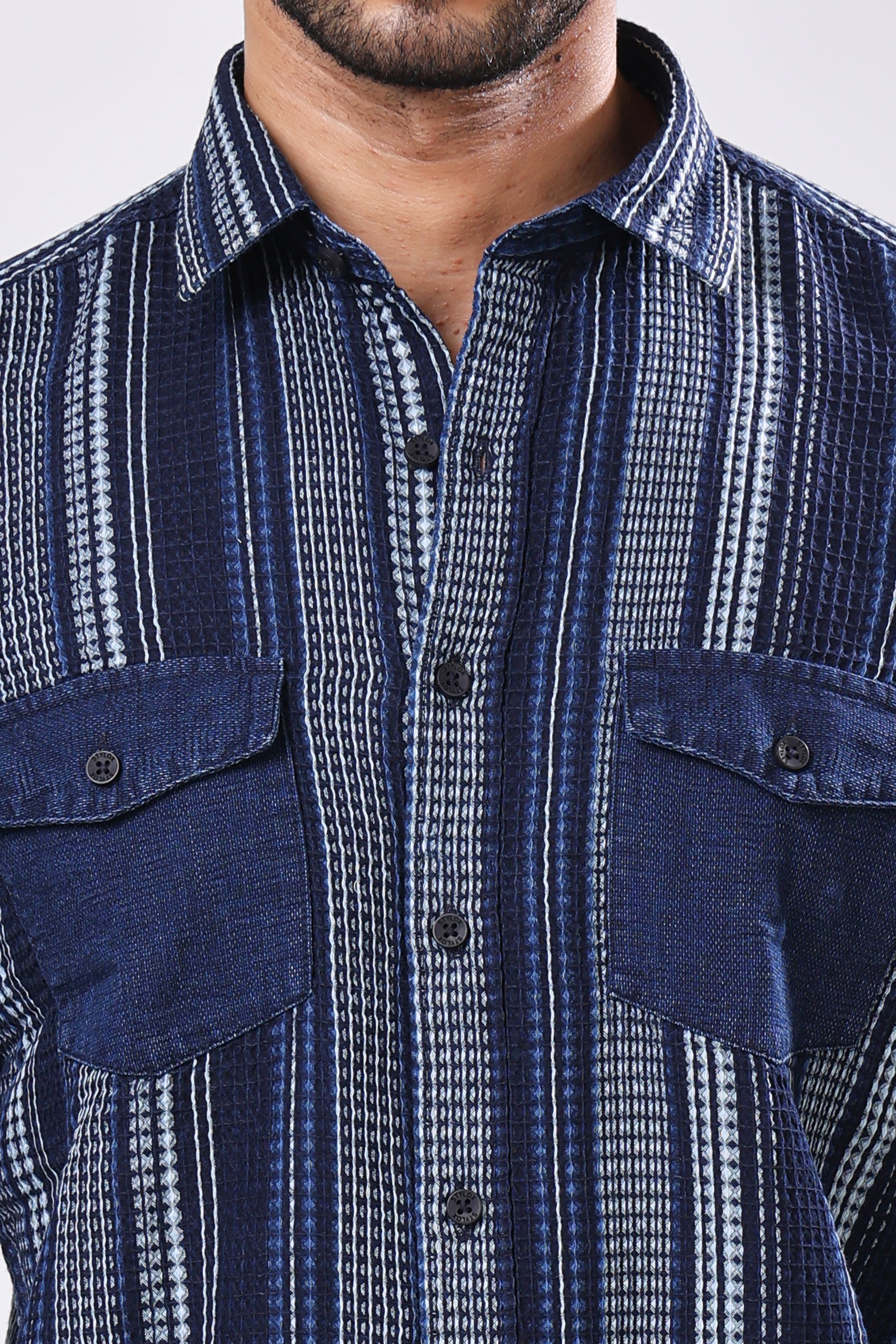 Stylox Men's Full Sleeve Striped Casual Shirt – Premium Cotton Blend Regular Fit Shirt with Classic Vertical Stripes for Smart Everyday Wear - Stylox