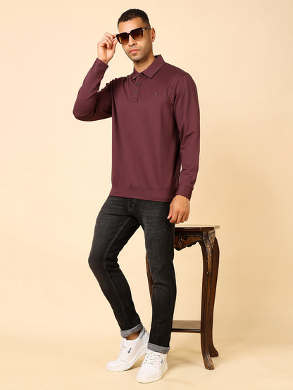 Stylox Men’s Polo Neck Sweatshirt with Button Placket