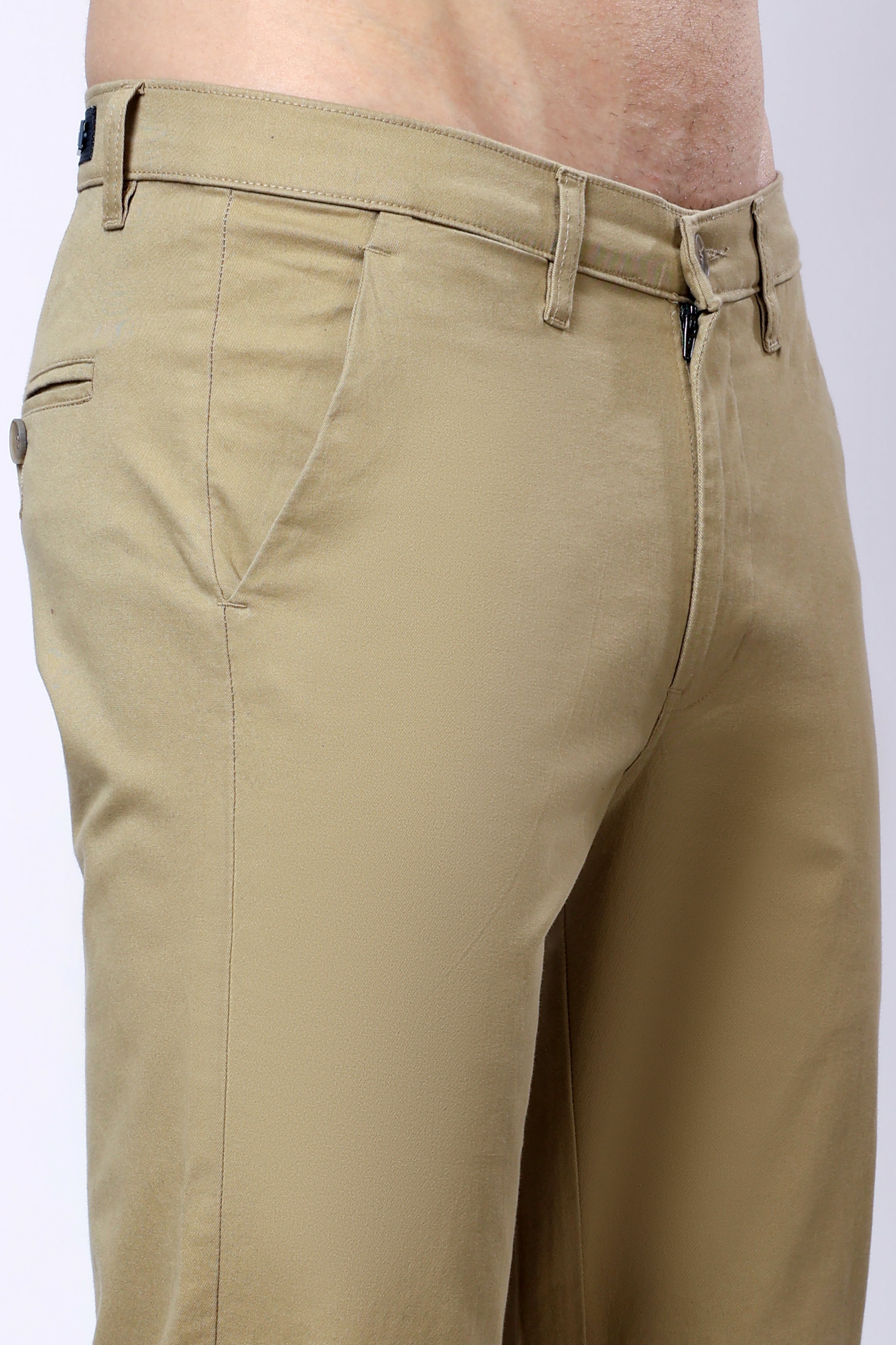 Stylox Men’s Straight Fit Casual Trousers with Comfort-Cream - Stylox