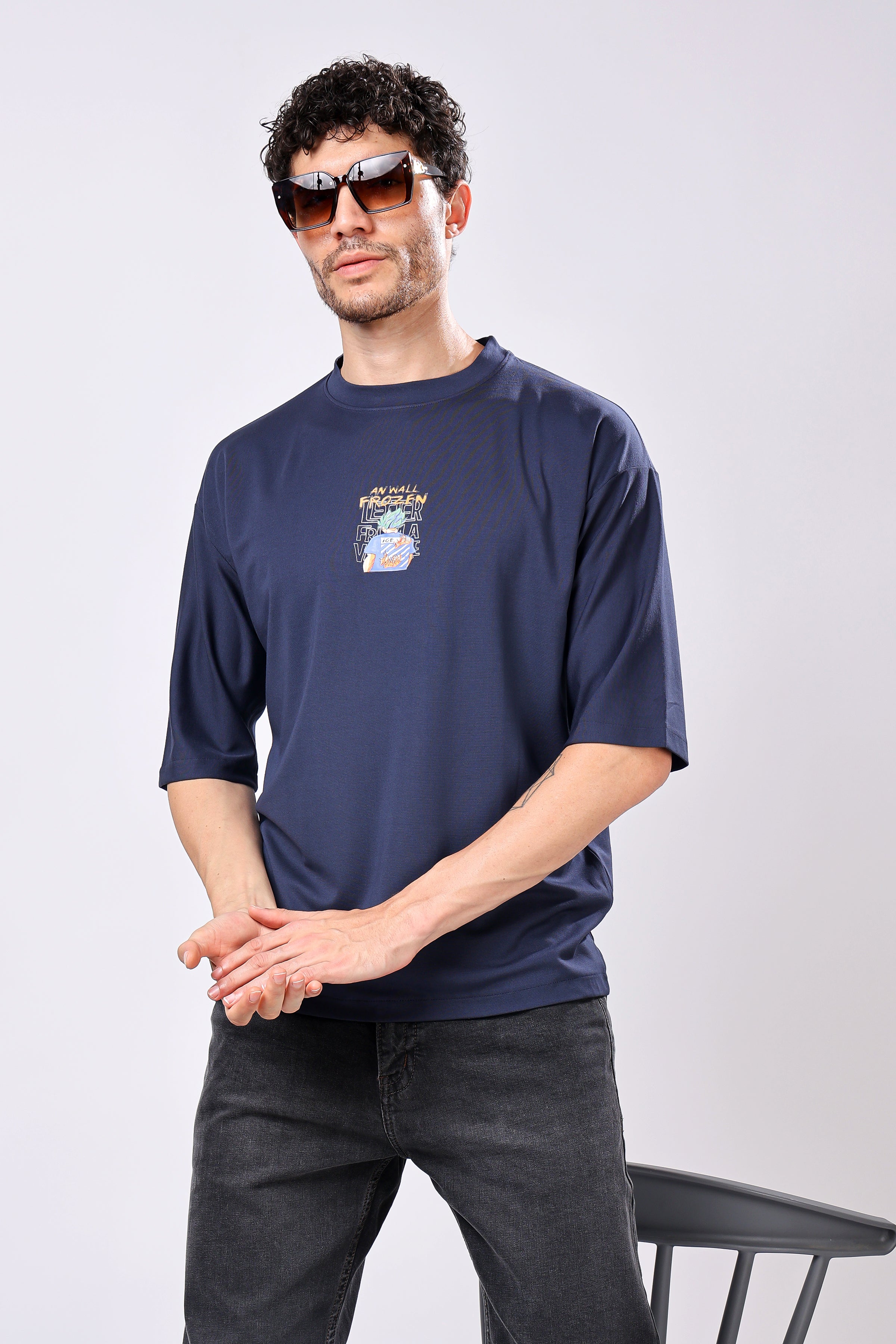 Stylox Men’s Oversized Round Neck Half Sleeve Back Printed T-Shirt | Premium Cotton Loose Fit Graphic Tee for Streetwear & Casual Style - Stylox