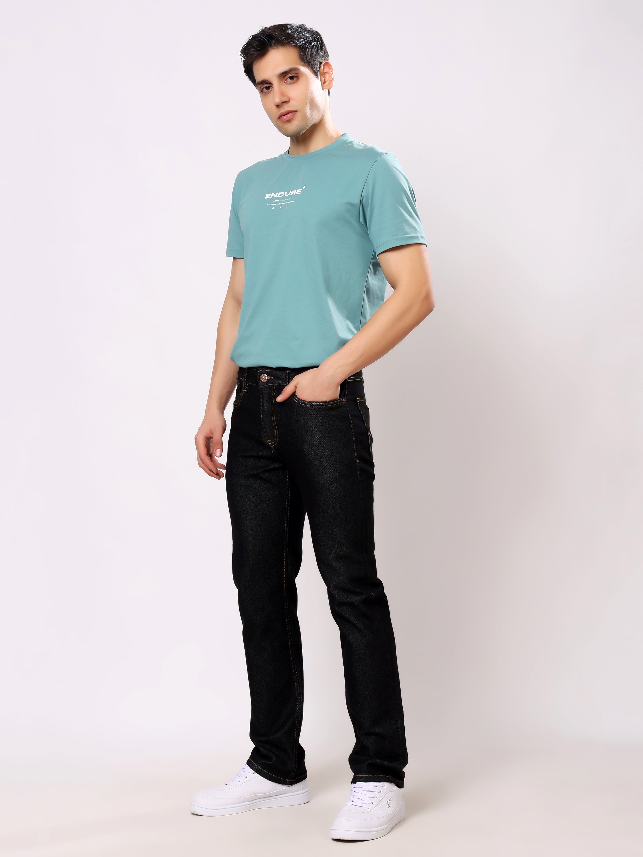 Stylox Men’s Comfort Fit No-Fade Stretchable Denim Jeans
