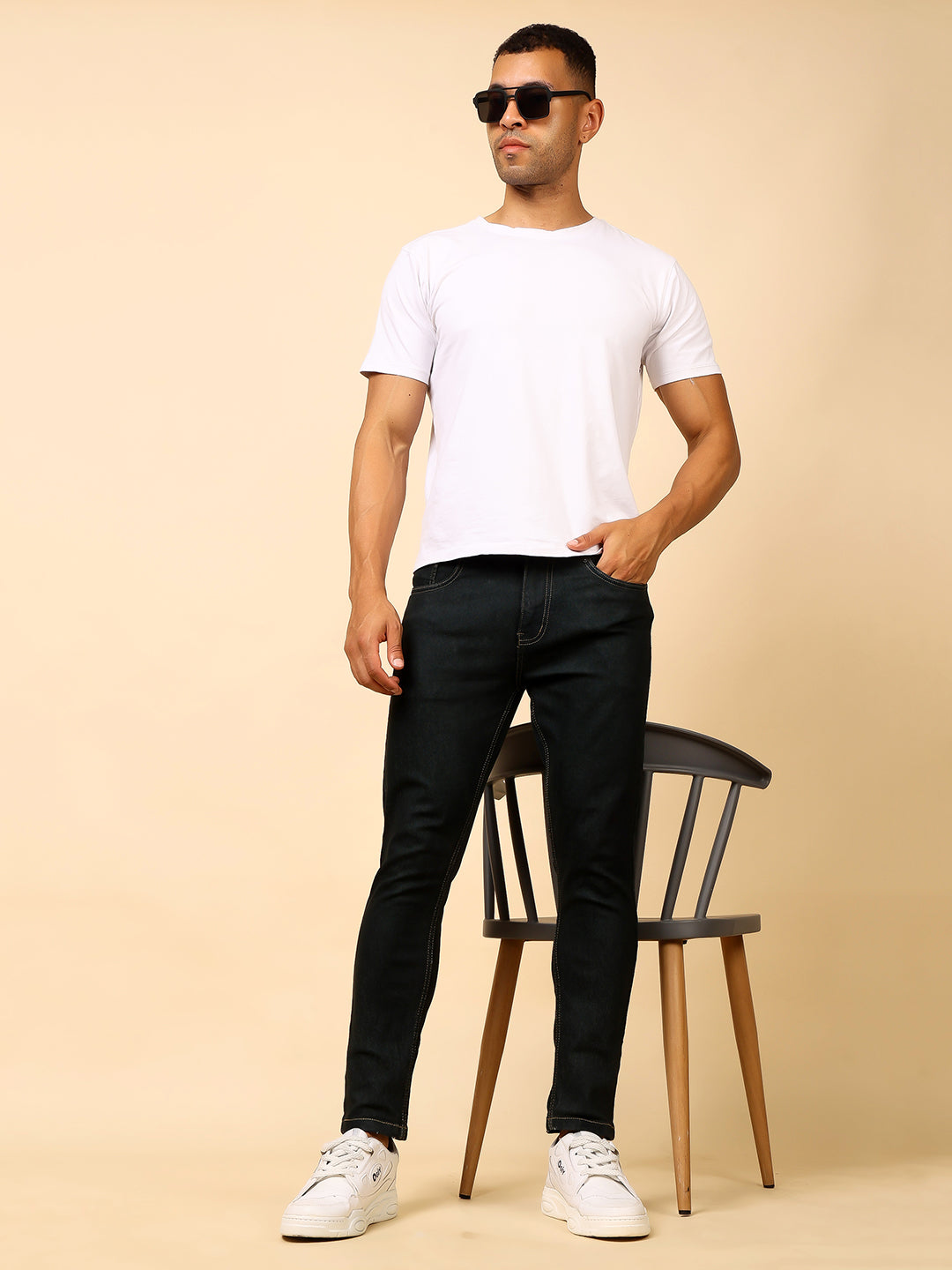Stylox Men’s Ankle Fit Jeans | Stylish Slim Ankle-Length Jeans for Casual & Streetwear Look|J-03 - Stylox