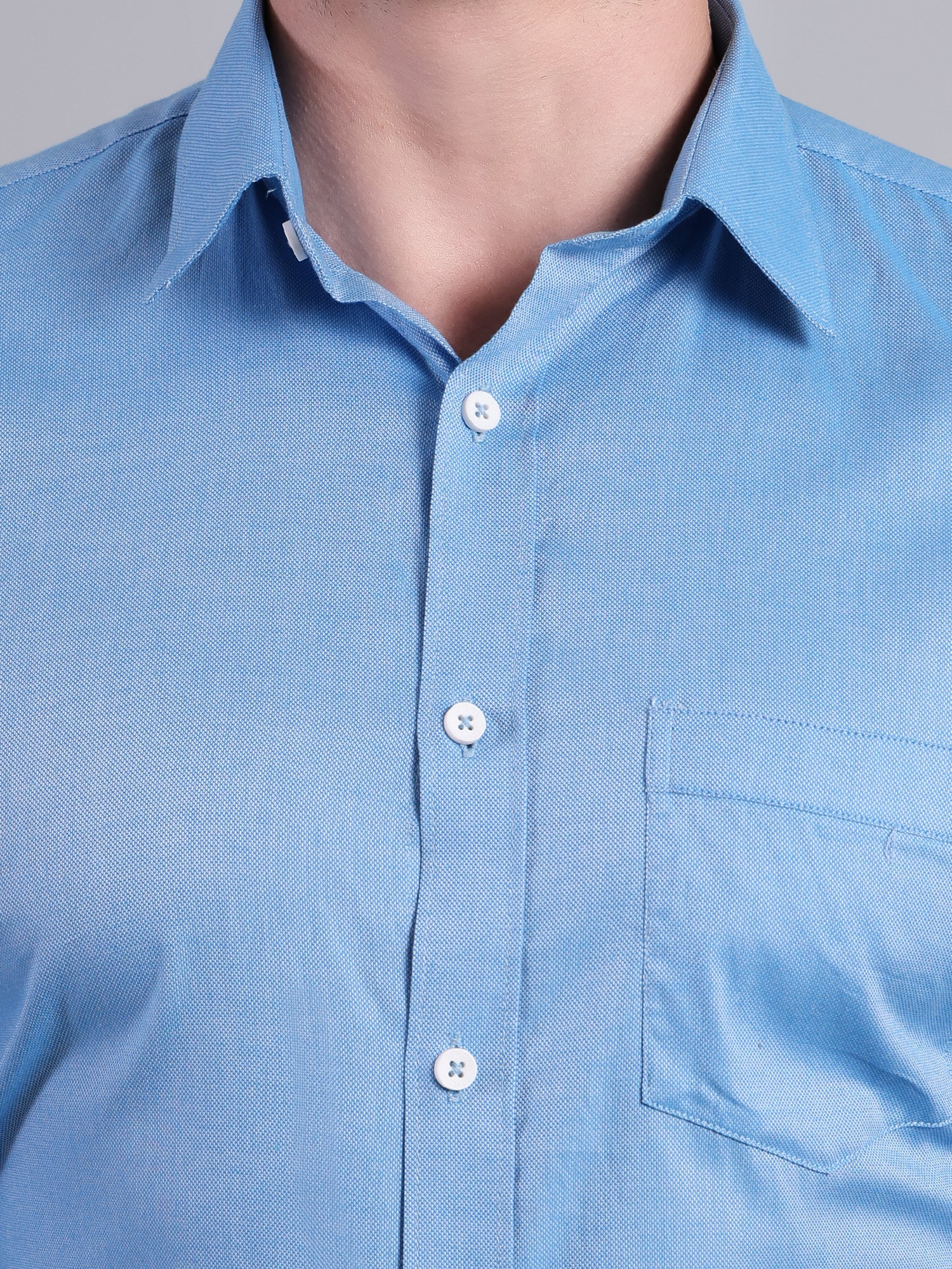 Stylox Men’s Regular Fit Blue Solid Full Sleeve Casual Shirt - Stylox