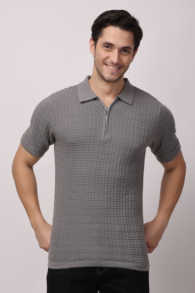 Stylox Solid Polo collar T-shirt FOR MEN