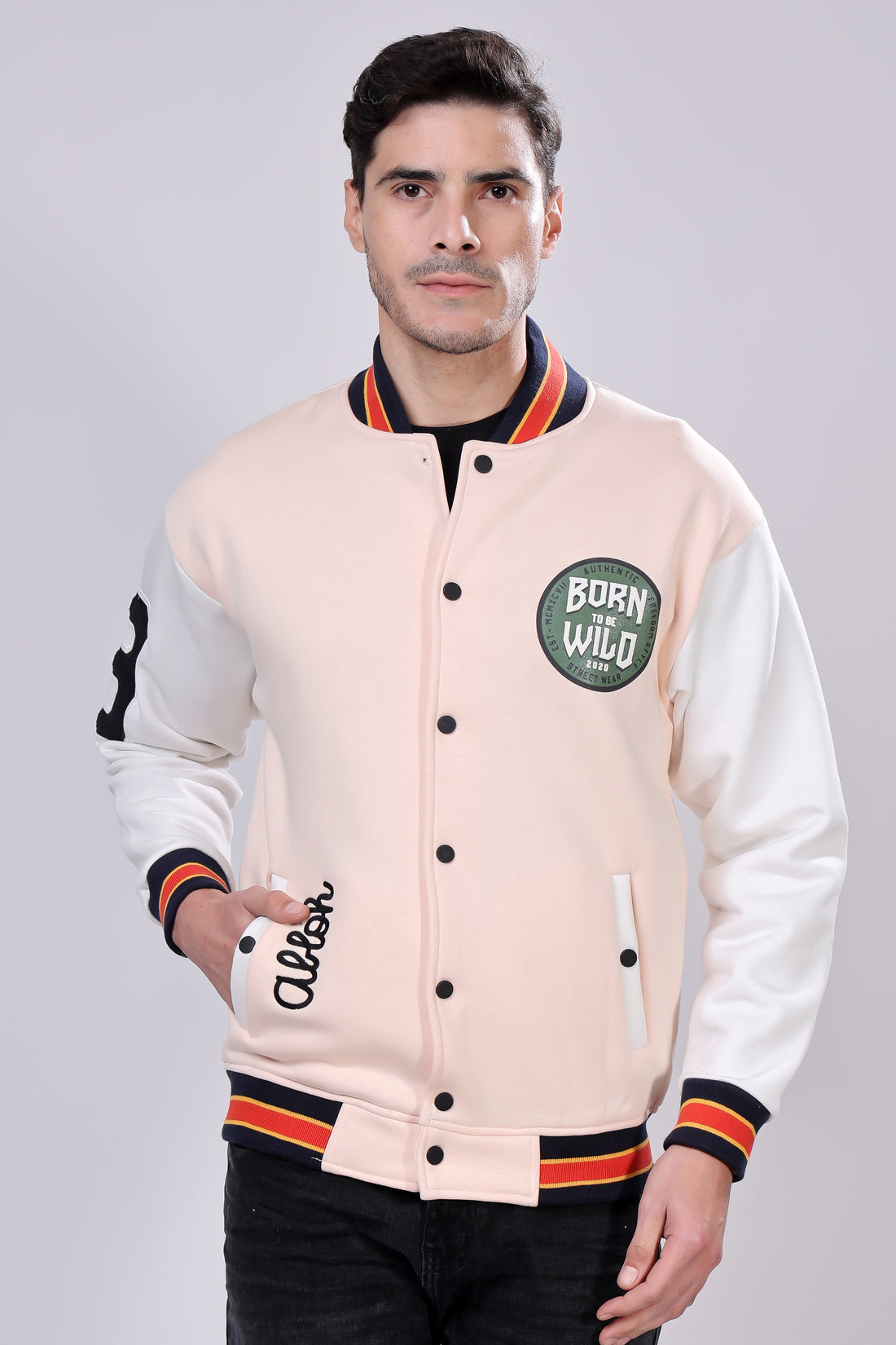 STYLOX Printed Varsity Jacket