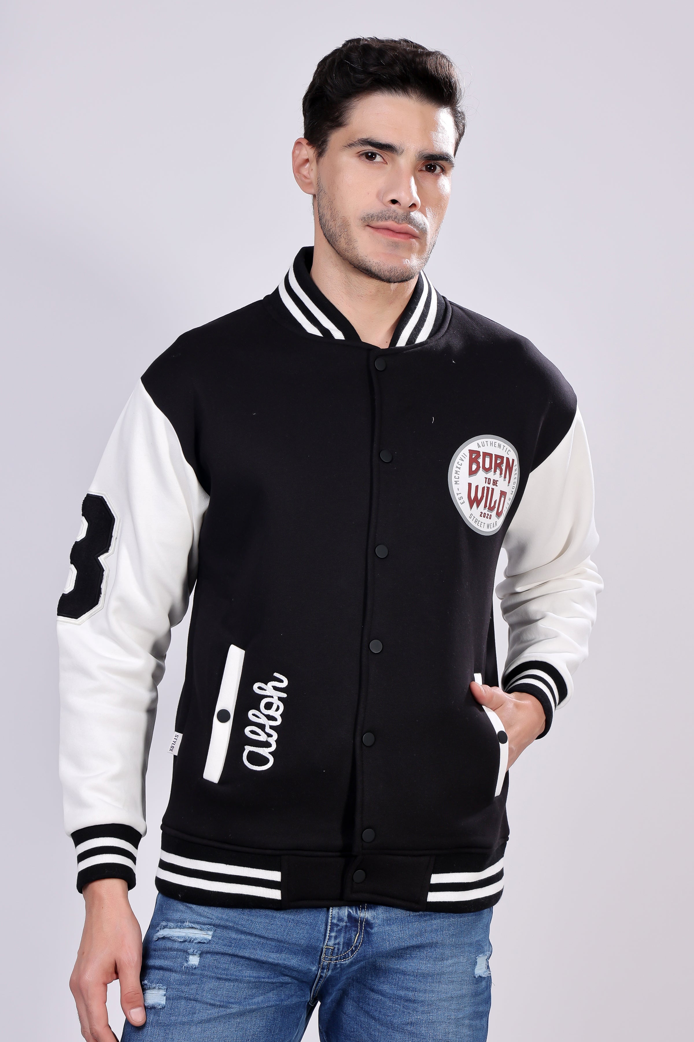STYLOX Printed Varsity Jacket