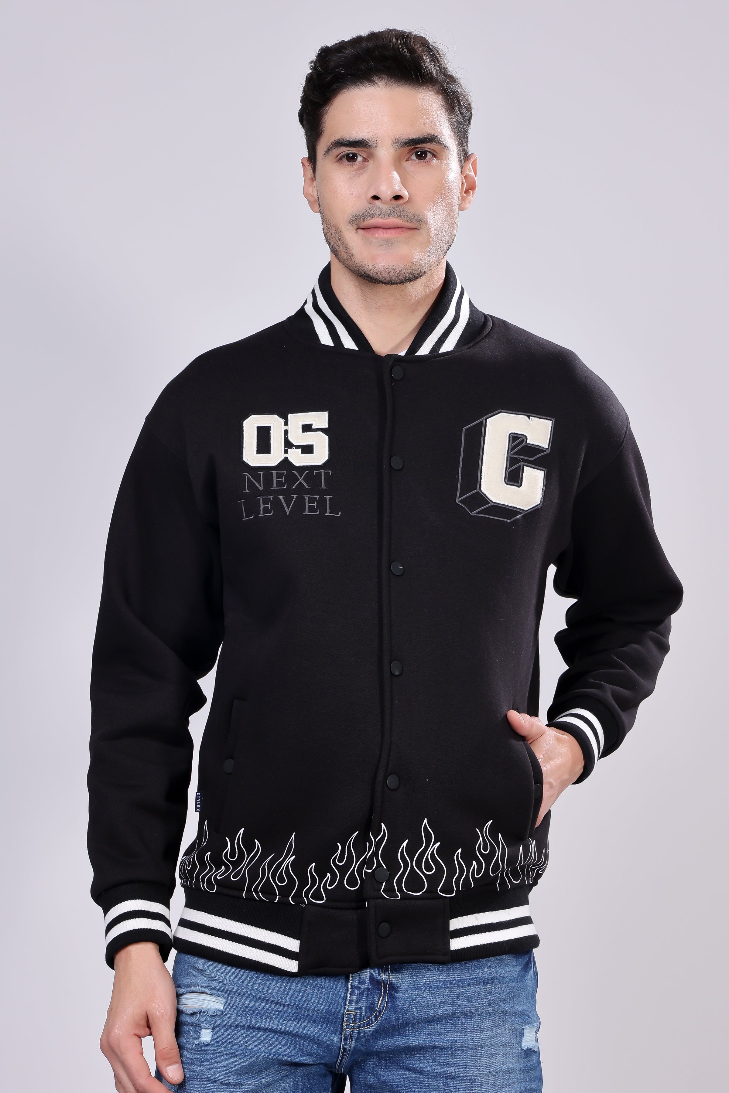 STYLOX Stylish Slim Fit Varsity Jacket - Stylox