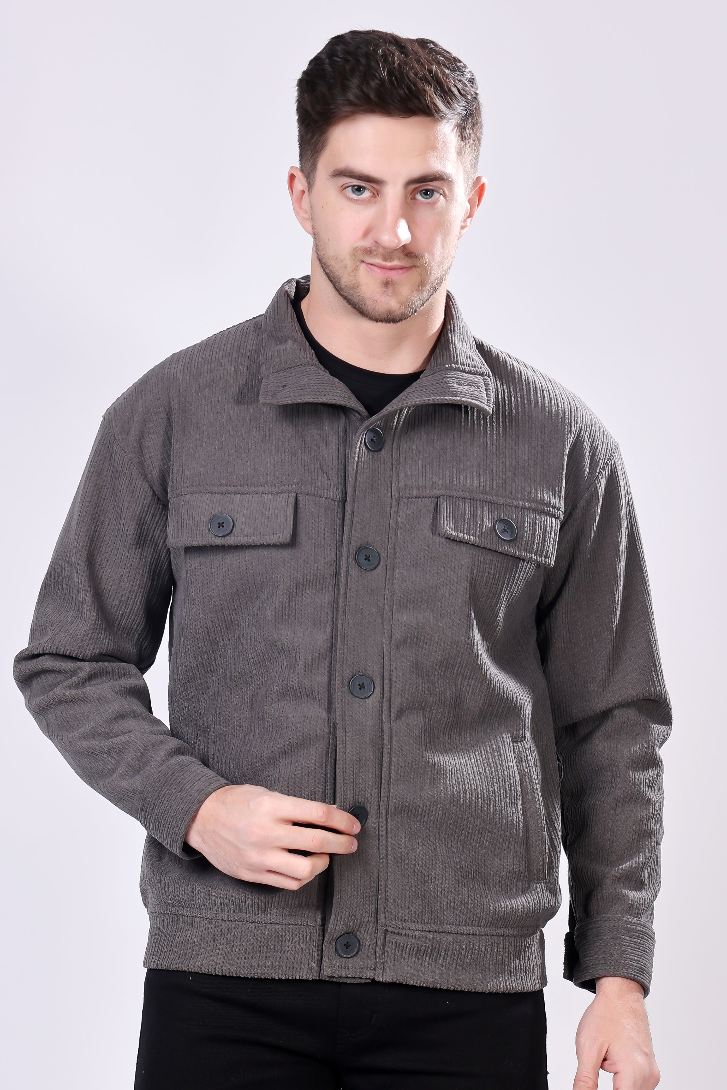 STYLOX Men's Solid Fullsleeve Fleece Shacket - Stylox