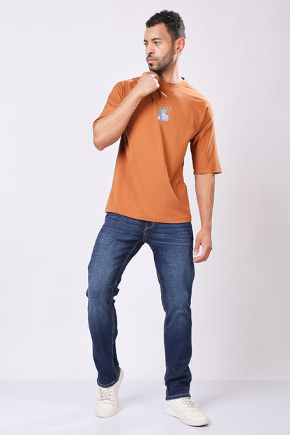 Stylox Men’s Oversized Round Neck Half Sleeve Back Printed T-Shirt | Premium Cotton Loose Fit Graphic Tee for Streetwear &amp; Casual Style