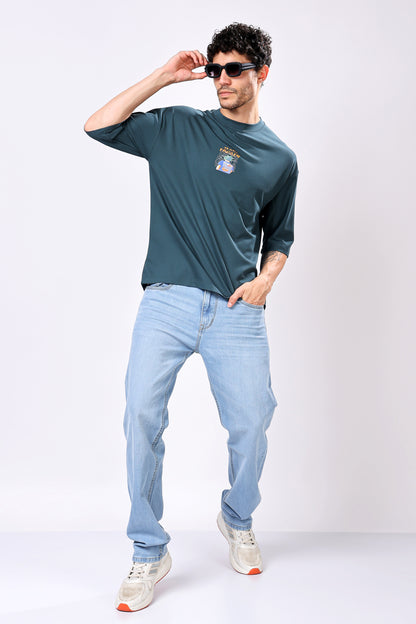 Stylox Men’s Oversized Round Neck Half Sleeve Back Printed T-Shirt | Premium Cotton Loose Fit Graphic Tee for Streetwear &amp; Casual Style