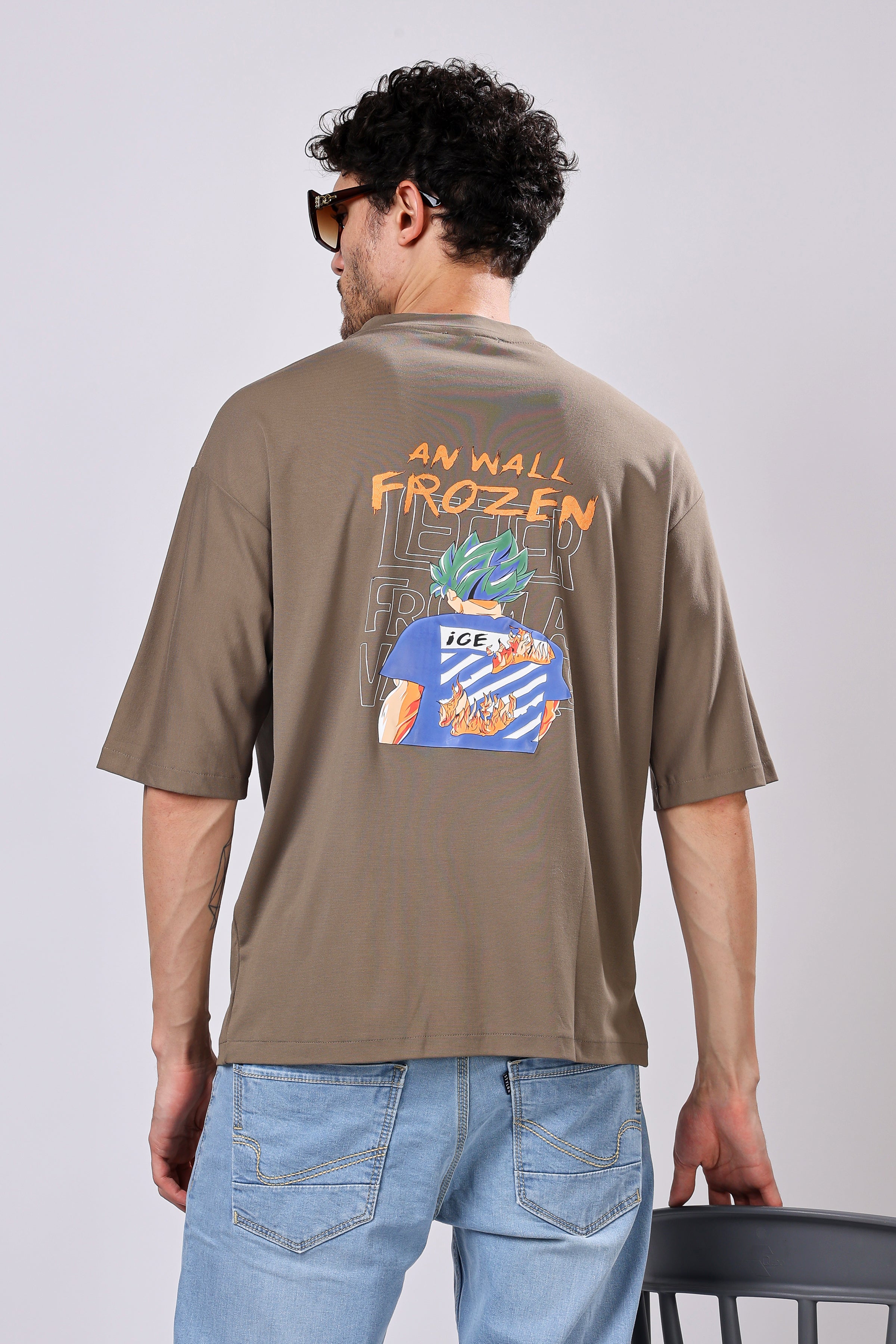 Stylox Men’s Oversized Round Neck Half Sleeve Back Printed T-Shirt | Premium Cotton Loose Fit Graphic Tee for Streetwear &amp; Casual Style