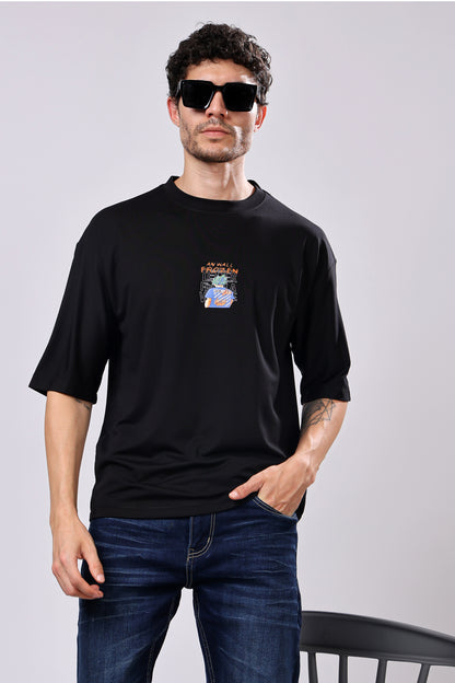 Stylox Men’s Oversized Round Neck Half Sleeve Back Printed T-Shirt | Premium Cotton Loose Fit Graphic Tee for Streetwear &amp; Casual Style