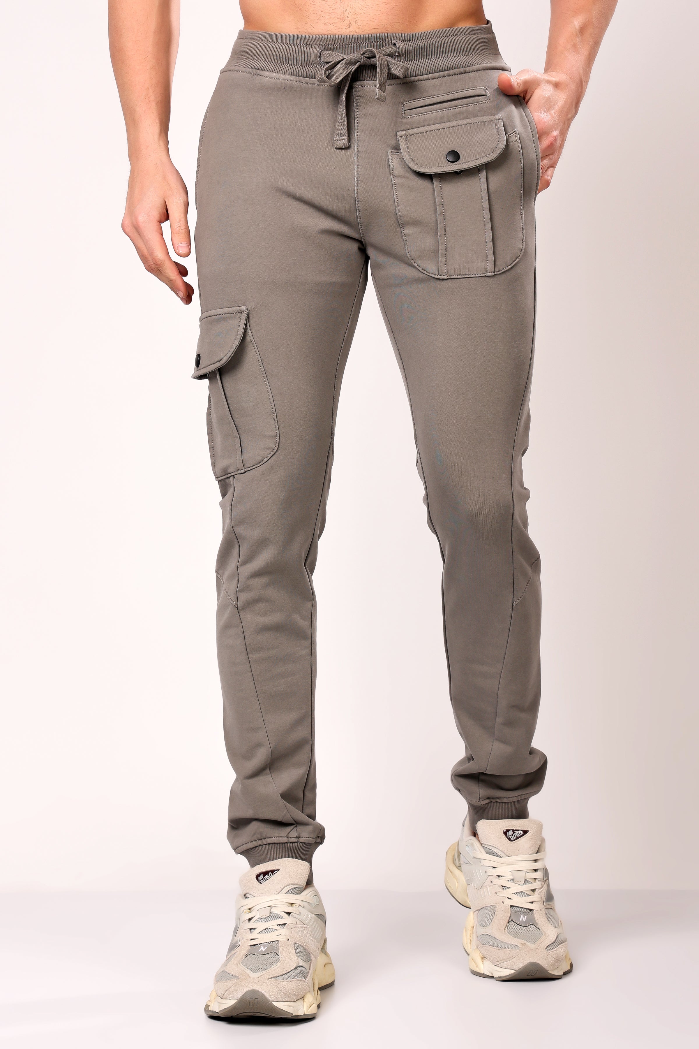 Stylox Men’s Slim Fit Stretchable Cotton Blend Joggers with Elastic Waist