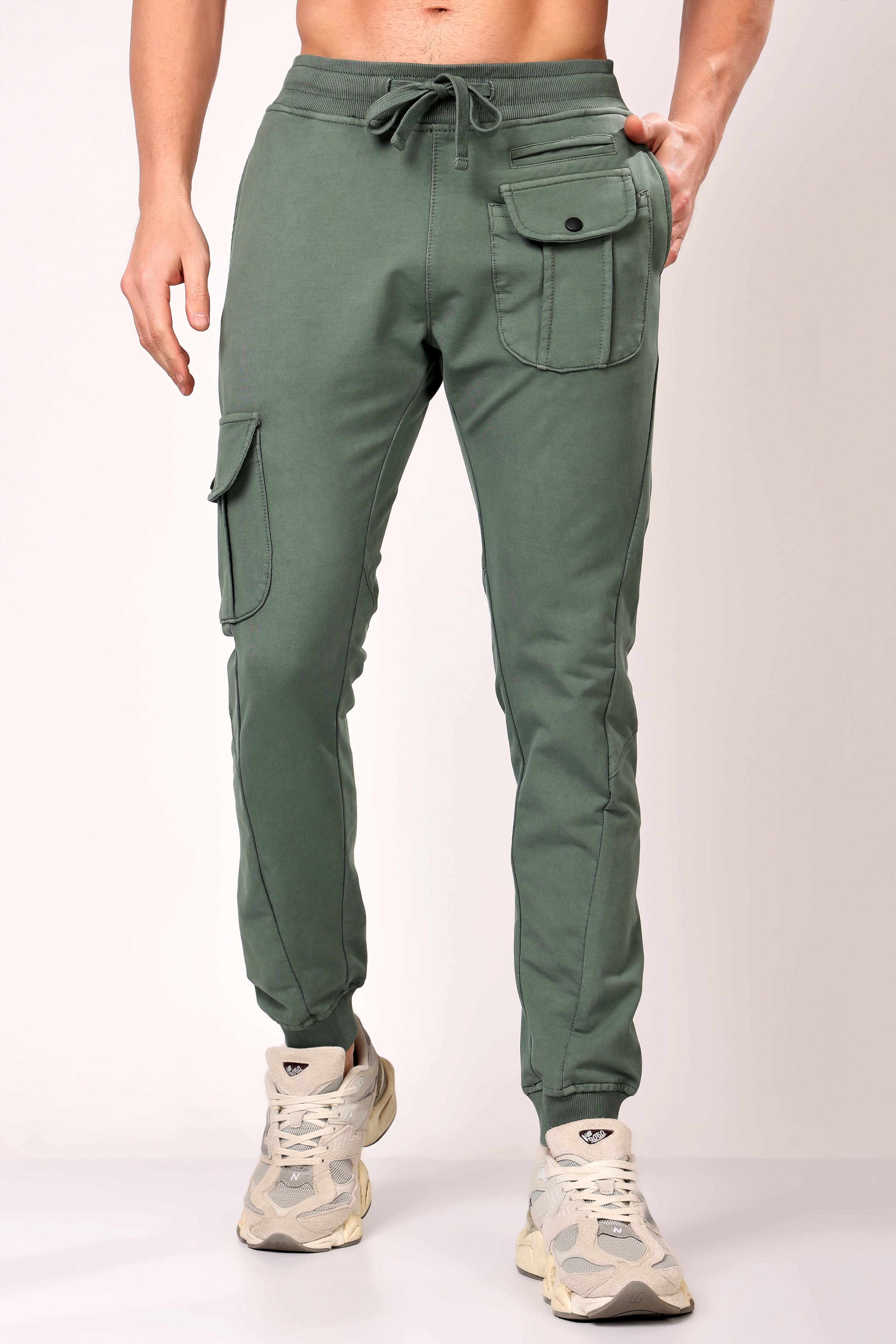 Stylox Men’s Slim Fit Stretchable Cotton Blend Joggers with Elastic Waist