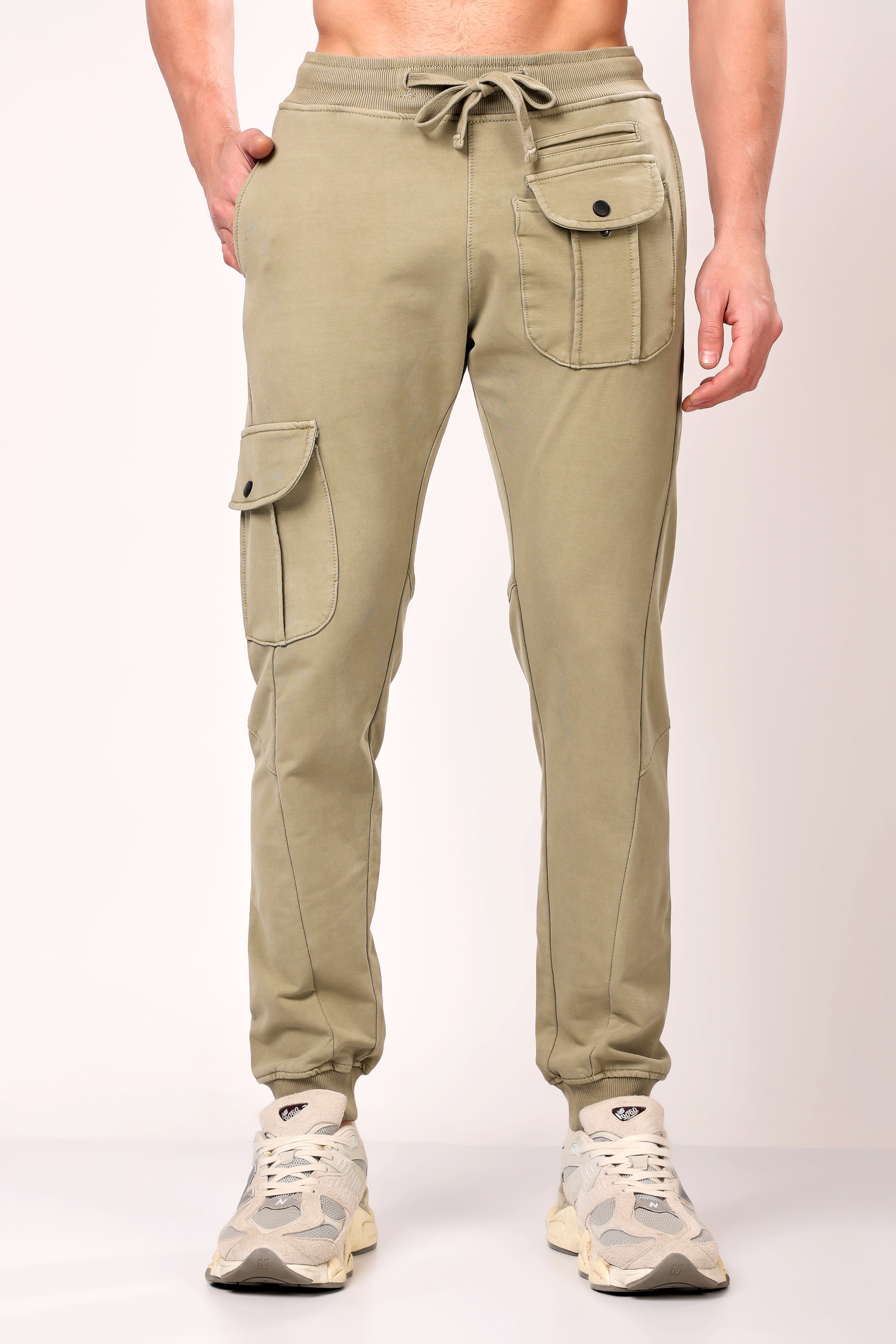Stylox Men’s Slim Fit Stretchable Cotton Blend Joggers with Elastic Waist