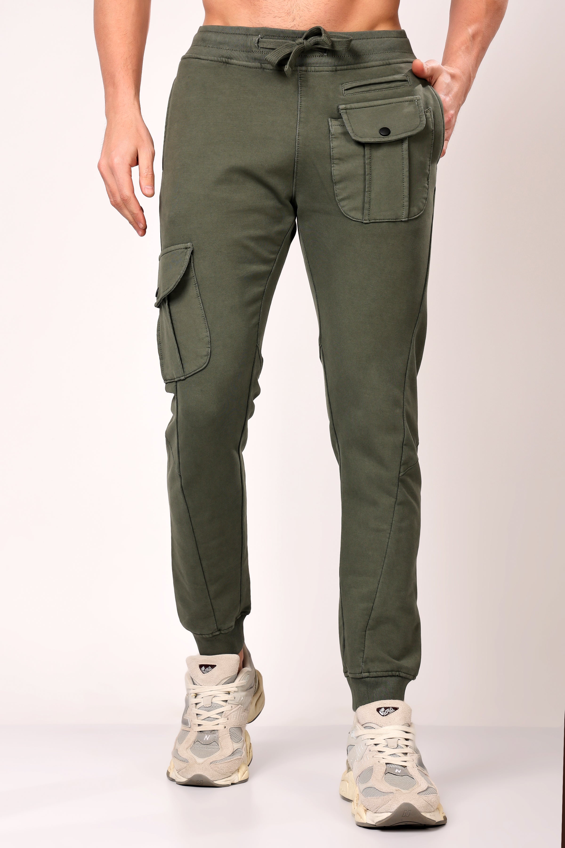 Stylox Men’s Slim Fit Stretchable Cotton Blend Joggers with Elastic Waist