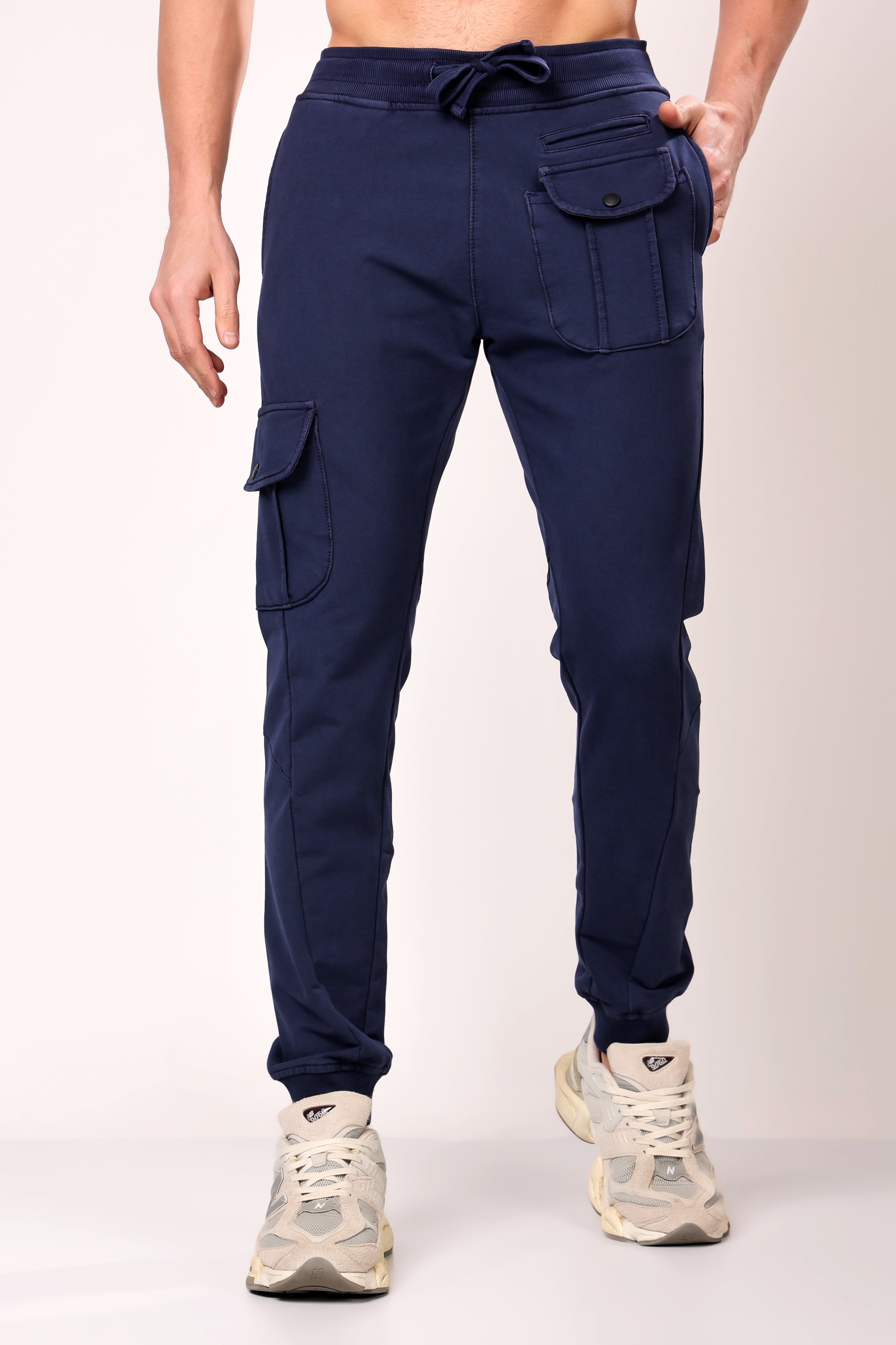 Stylox Men’s Slim Fit Stretchable Cotton Blend Joggers with Elastic Waist