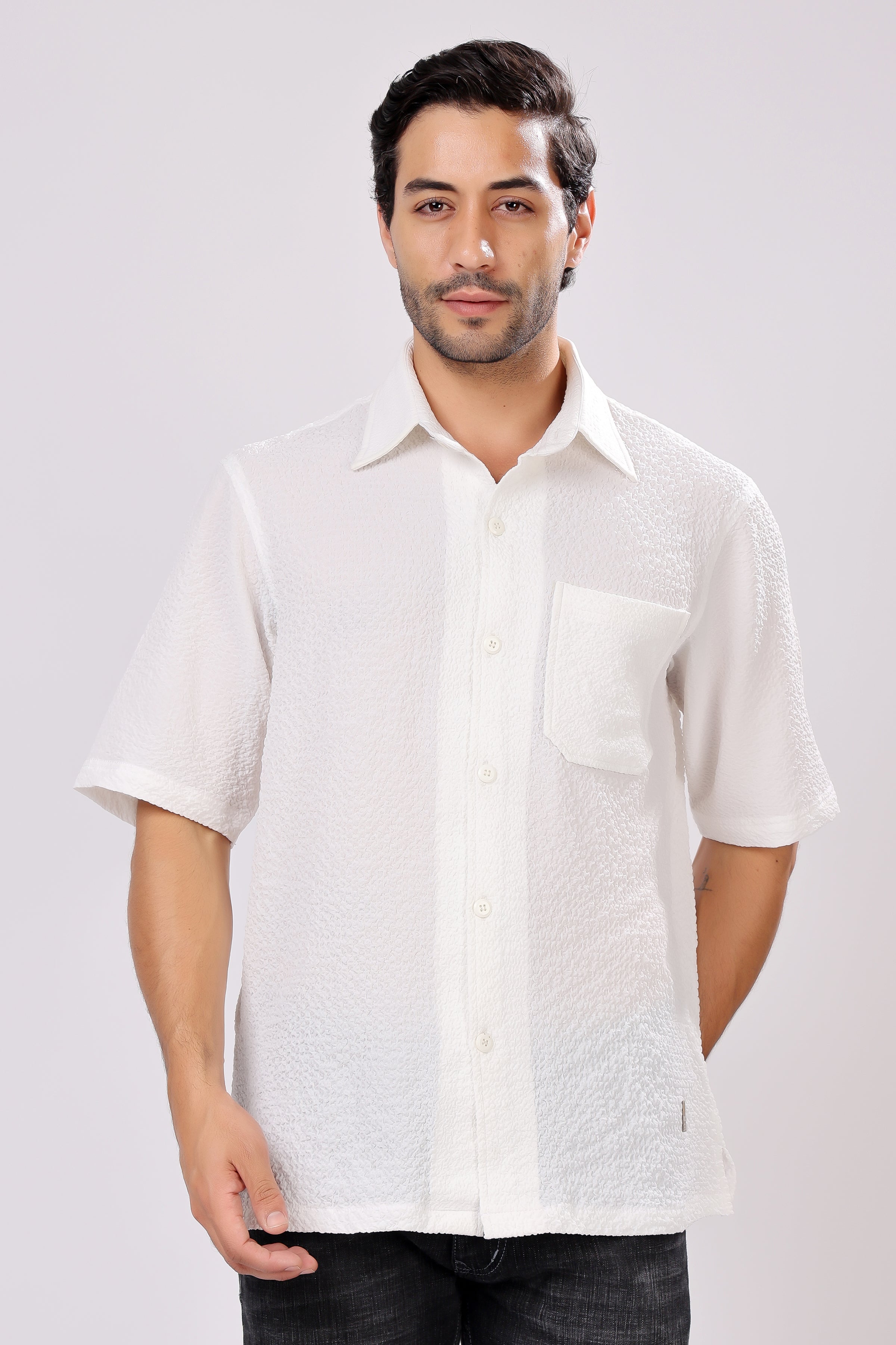 STYLOX HALF SLEEVE SOLID SHIRT - Stylox