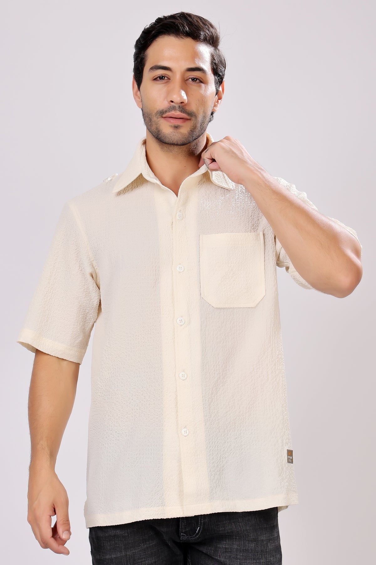 STYLOX HALF SLEEVE SOLID SHIRT - Stylox
