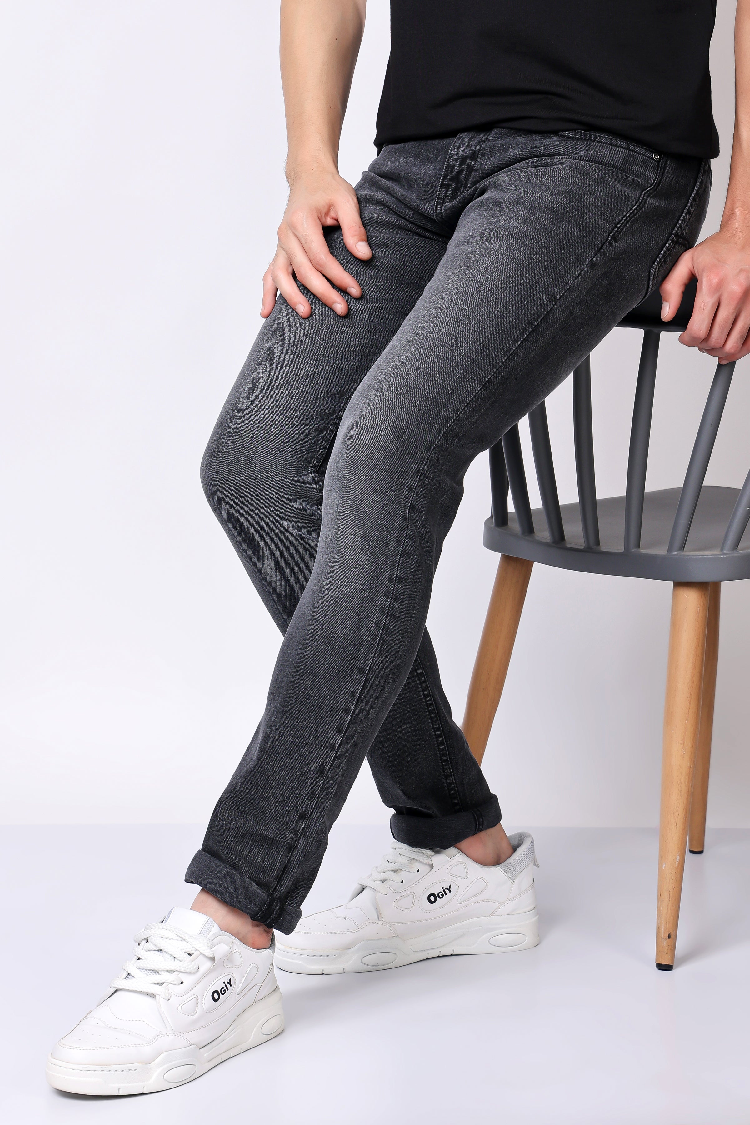 Stylox Men’s Slim Fit Denim Jeans - Dark Grey, Mid Dark Grey , Steal Grey & Mid Steal Grey