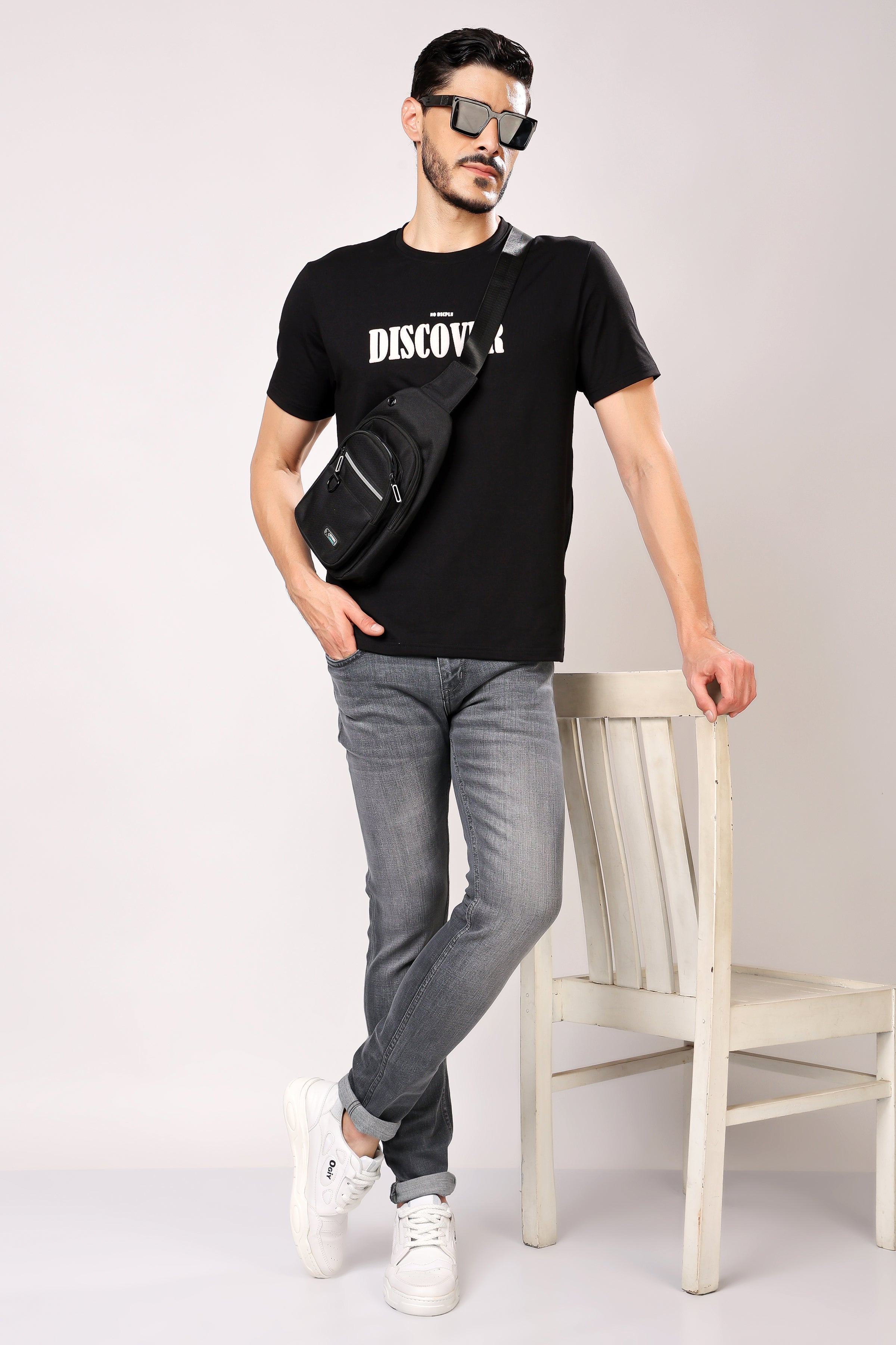 Stylox Men’s Slim Fit Denim Jeans - Dark Grey, Mid Dark Grey , Steal Grey & Mid Steal Grey