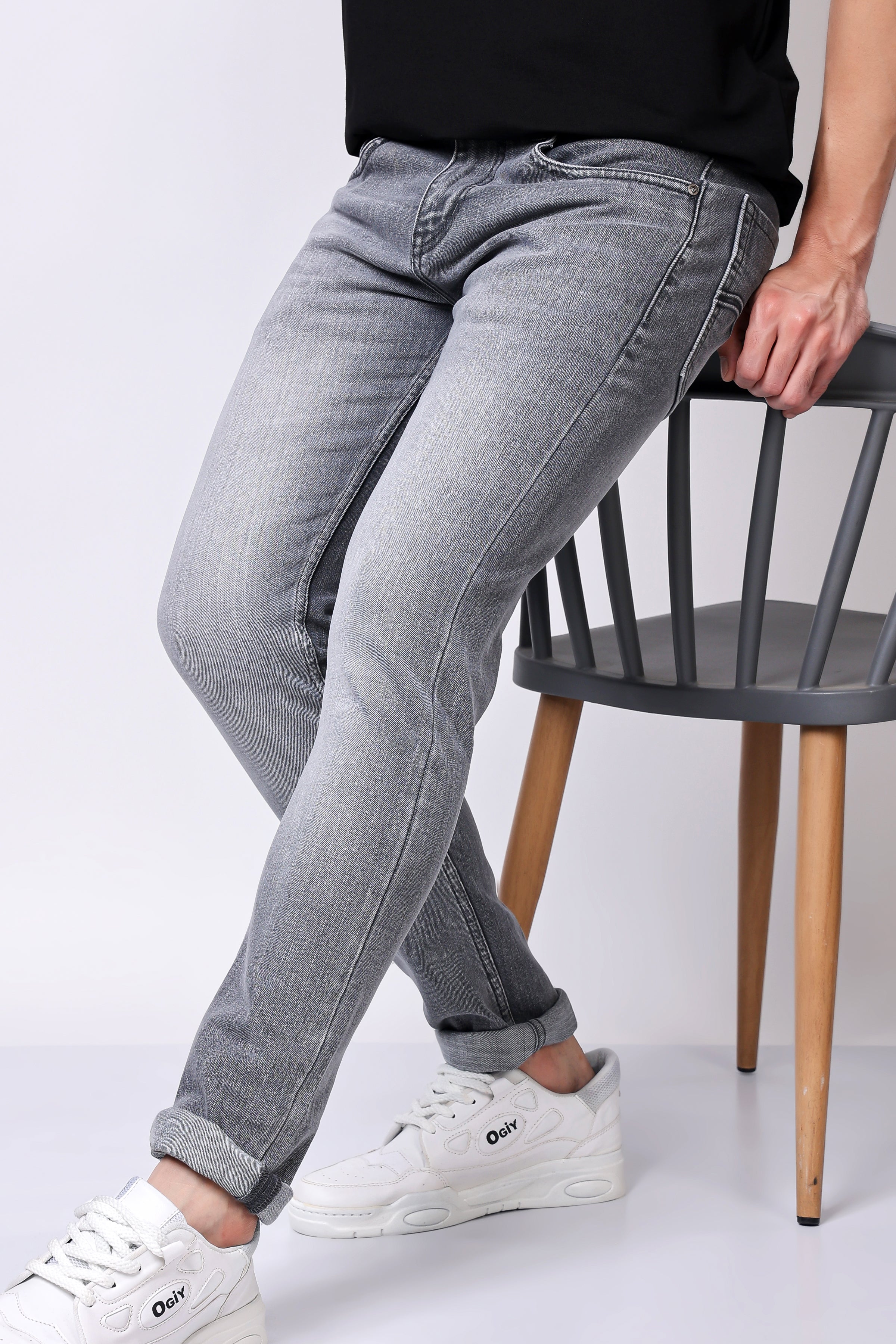 Stylox Men’s Slim Fit Denim Jeans - Dark Grey, Mid Dark Grey , Steal Grey & Mid Steal Grey