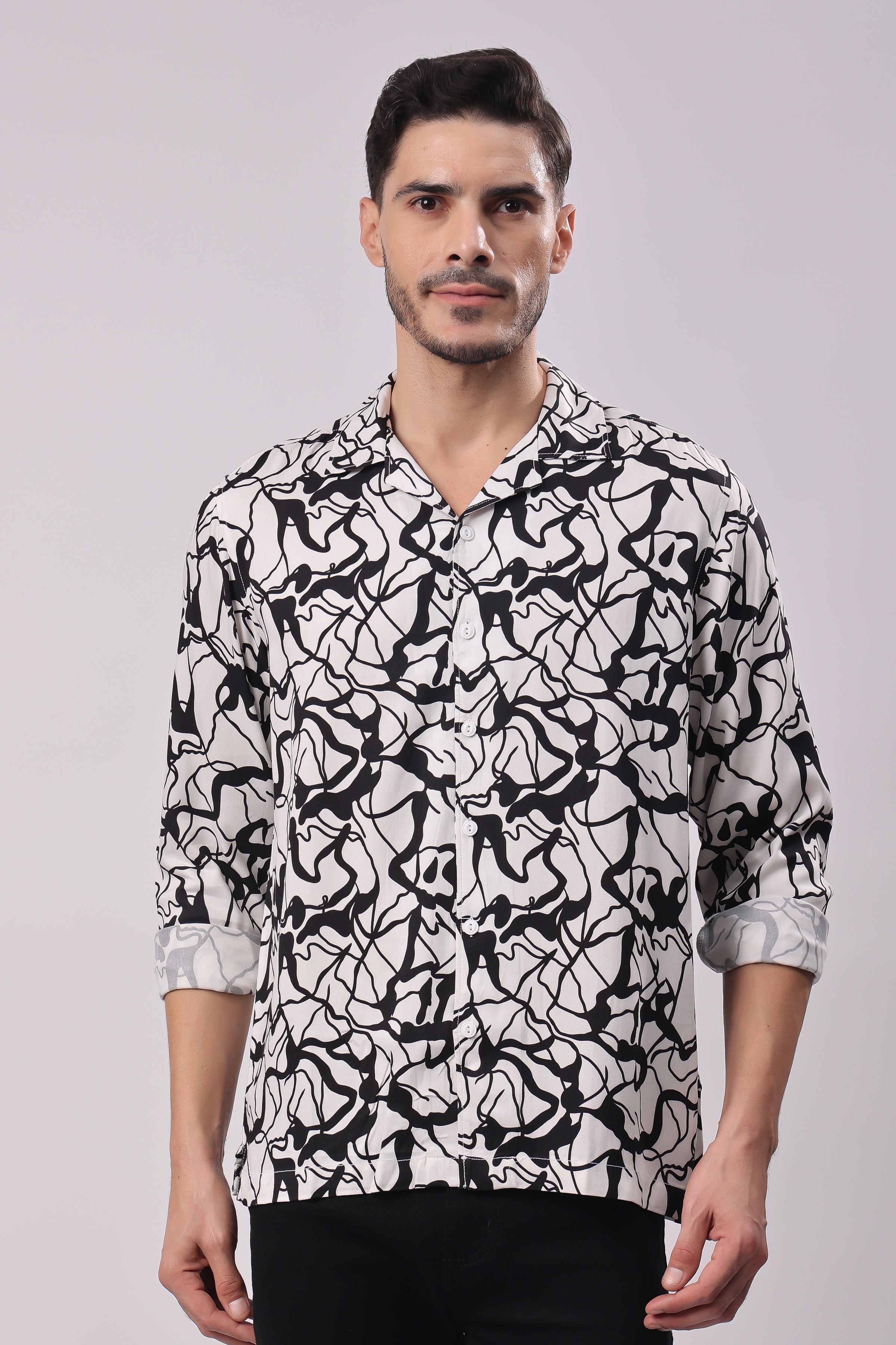 Stylox Mens Full Sleeve Printed Shirt - Stylox