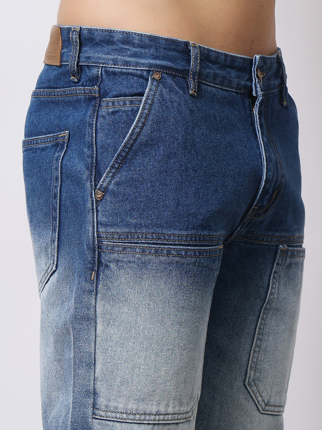 Stylox Men’s Relaxed Fit Heavy Washed Denim Jeans with Front Utility Pockets | Comfort Casual Jeans for Everyday Wear - Stylox