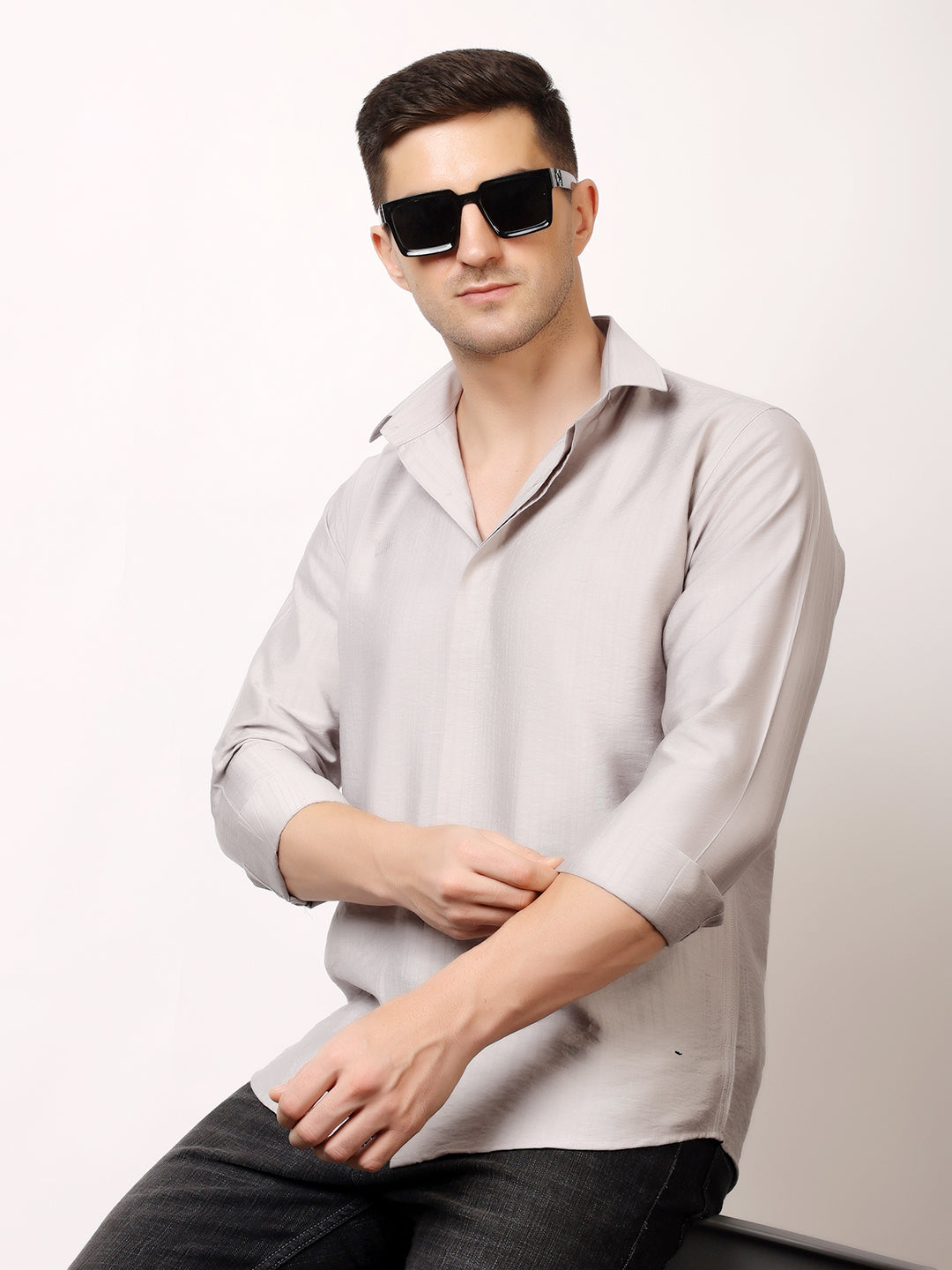 Stylox Men's Regular Fit Solid Full Sleeve Casual Shirt – Soft Cotton Blend, Comfortable & Stylish Everyday Wear - Stylox