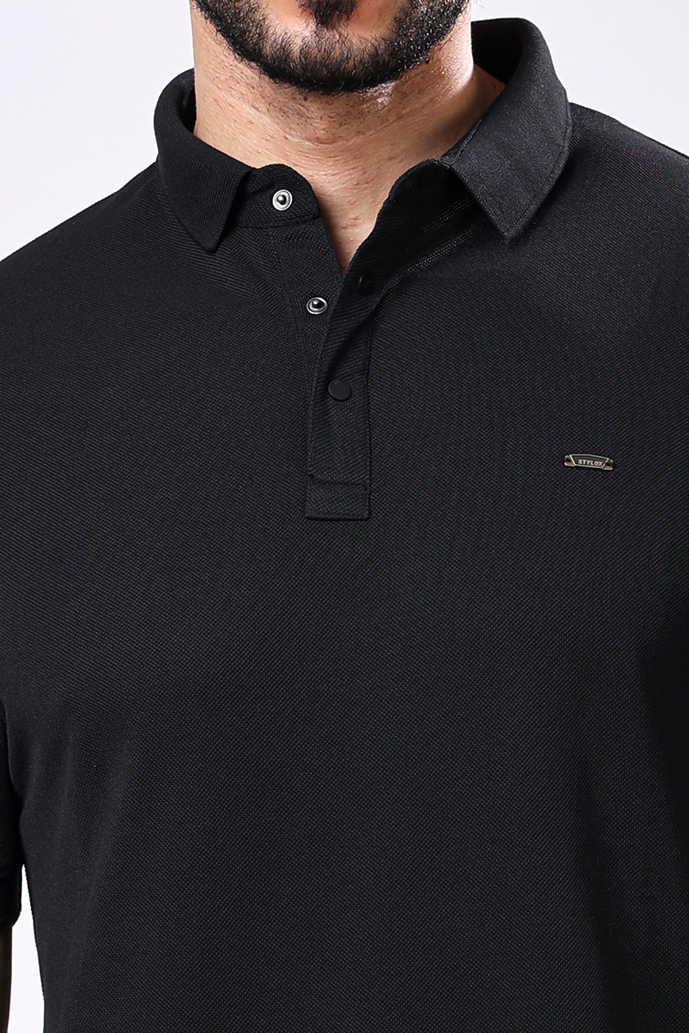 Stylox Solid Polo T-Shirt For Men - Stylox