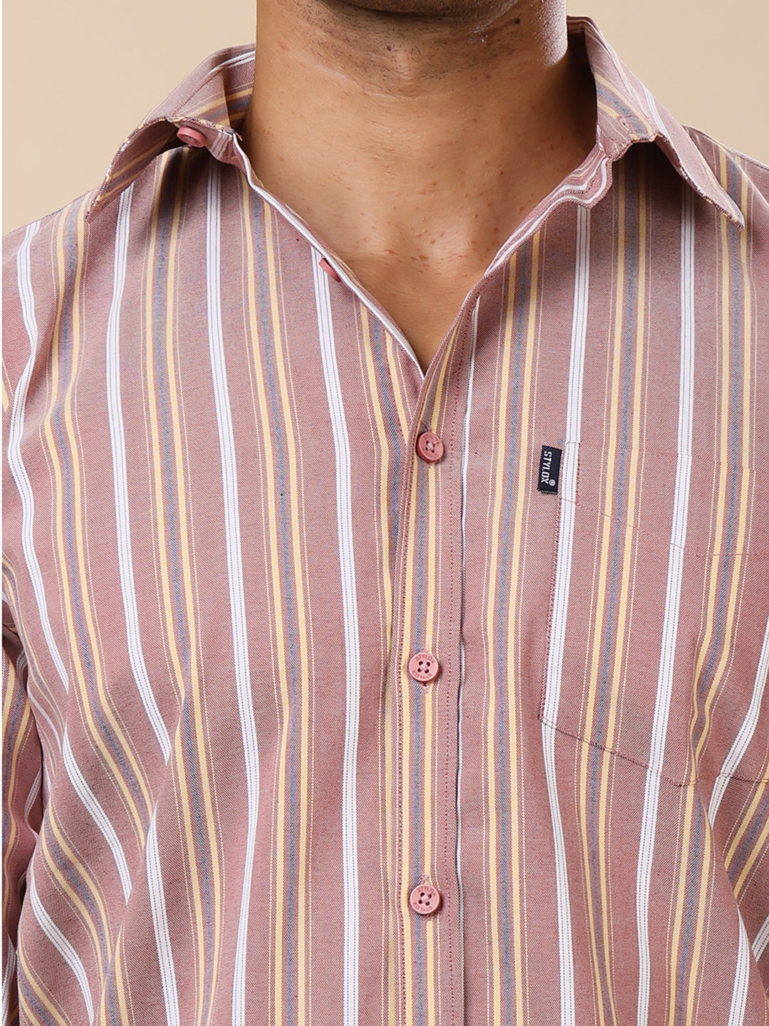 Stylox Men’s Regular Fit Striped Full Sleeve Shirt – Effortless Style with a Classic Touch