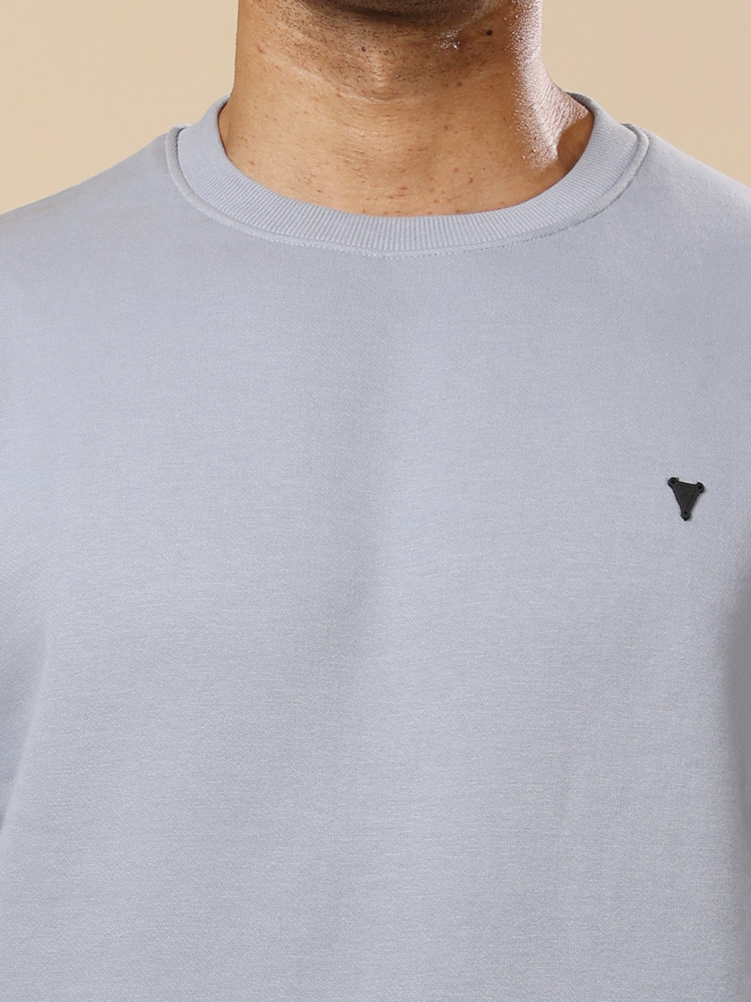 Stylox Men’s Round Neck Full Sleeve Solid Sweatshirt – Minimal Style, Maximum Comfort (Blue) - Stylox