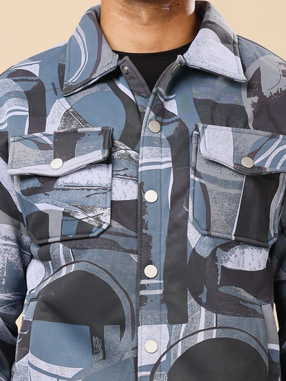 Stylox Men’s Printed Full Sleeve Jacket with Button Closure – Bold Style, Effortless Comfort