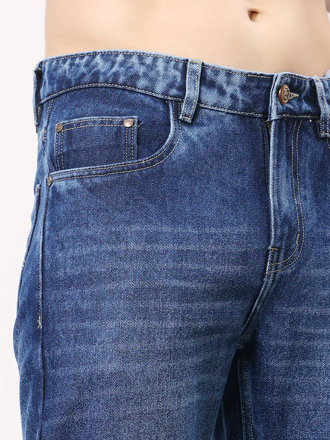 Stylox Men’s Relaxed Fit Solid Jeans | Comfortable Denim Casual Wear for Everyday Style (Greenish Blue) - Stylox